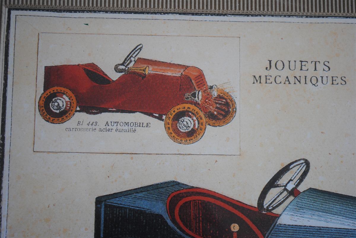 Planche de catalogue de jouet ancien encadré vers 1900