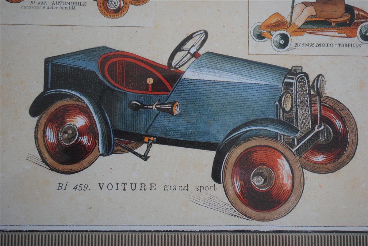 Planche de catalogue de jouet ancien encadré vers 1900