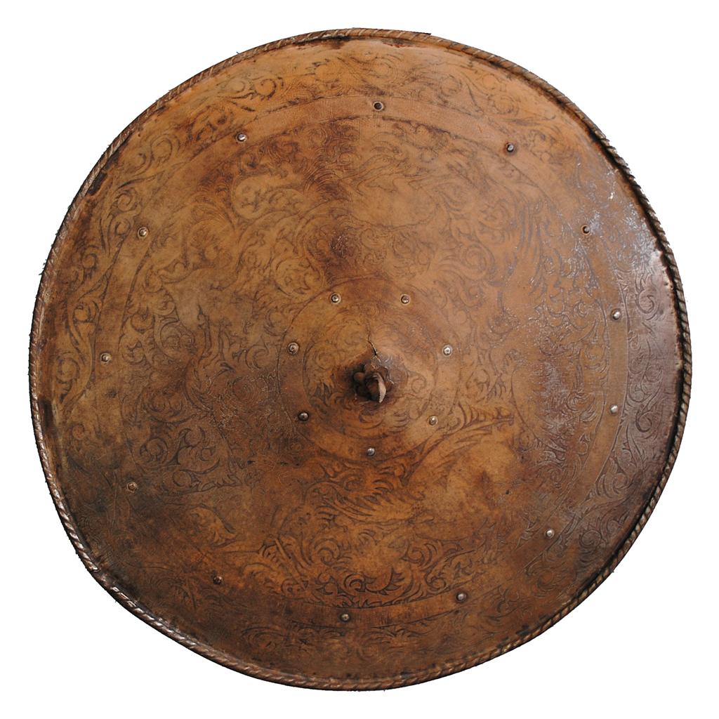 Bouclier rondache style moyenâgeux époque XIXème