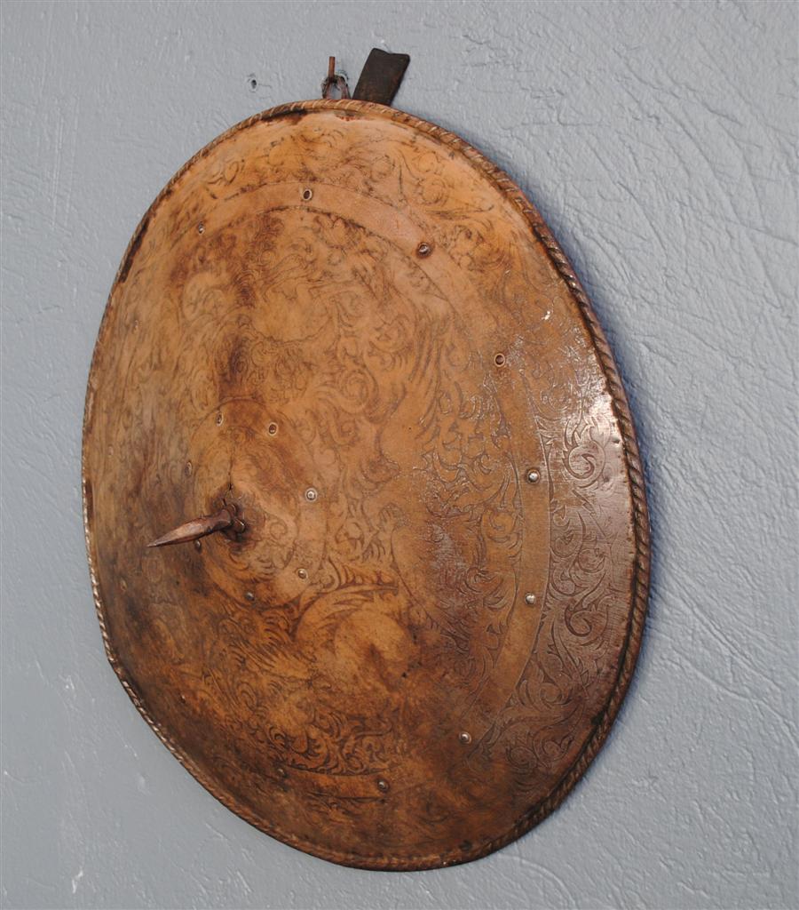 Bouclier rondache style moyenâgeux époque XIXème