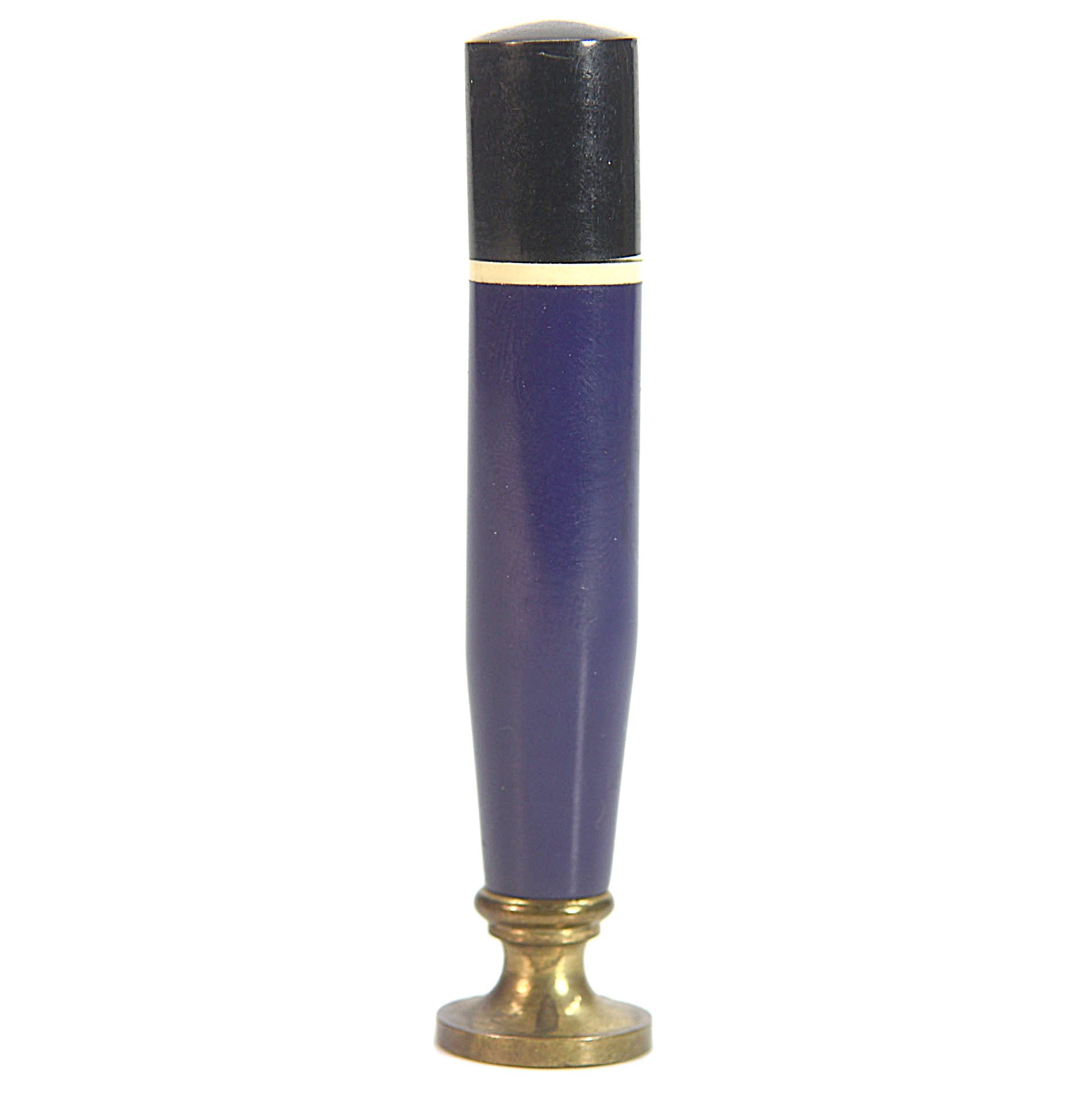 Sceau à cacheter ancien en laque violette et noire liseret blanc