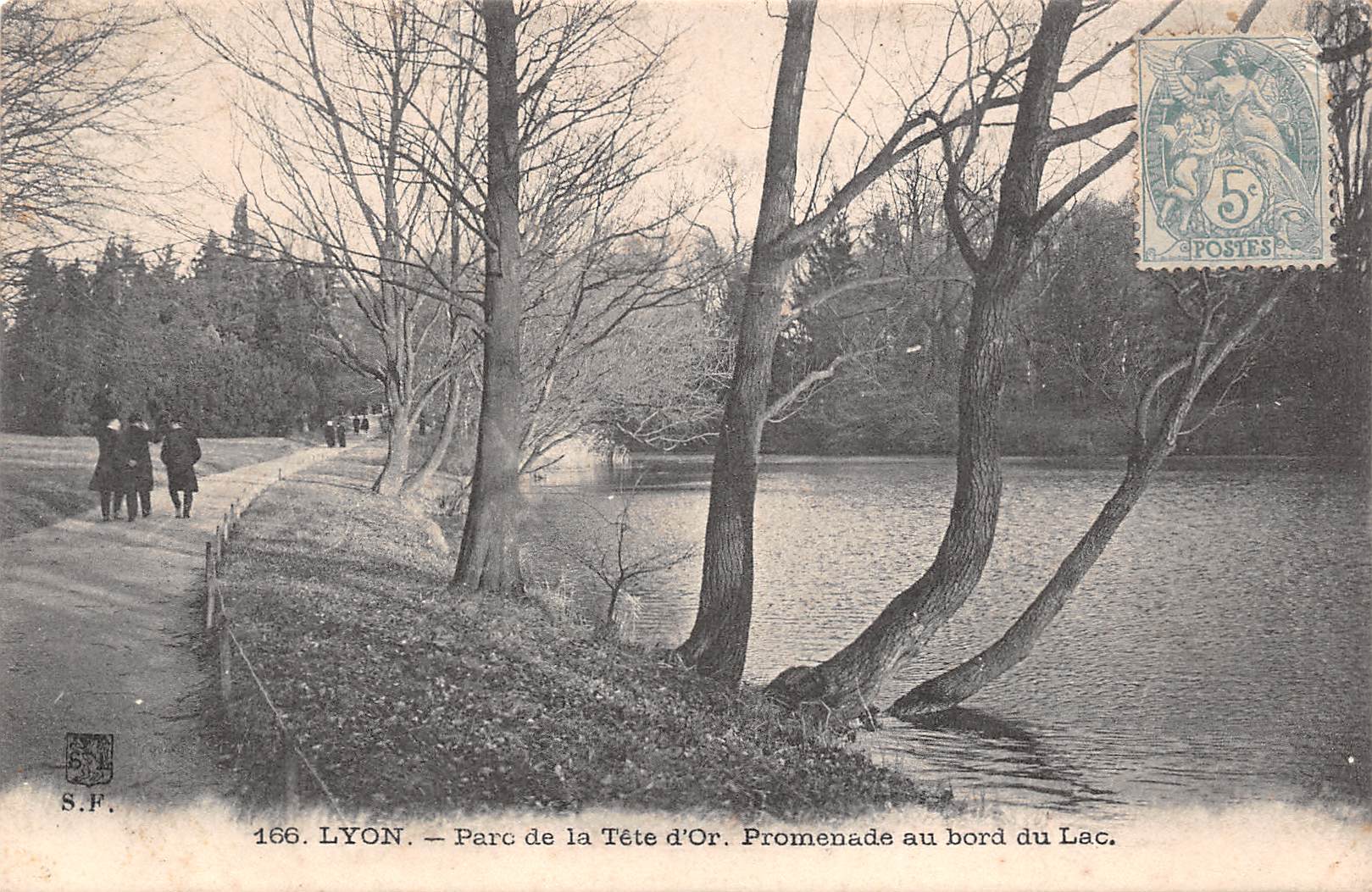 Carte postale ancienne Lyon le parc de la tête d'or 