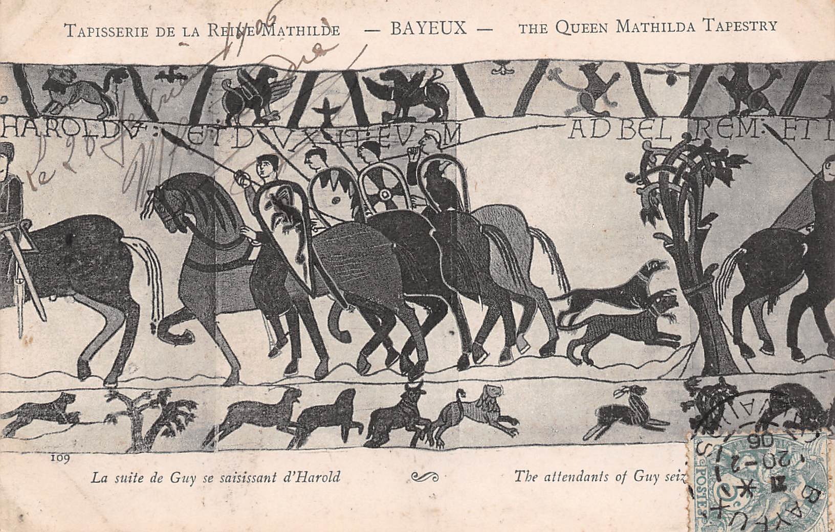 Carte postale ancienne - Bayeux, tapisserie de la reine mathilde