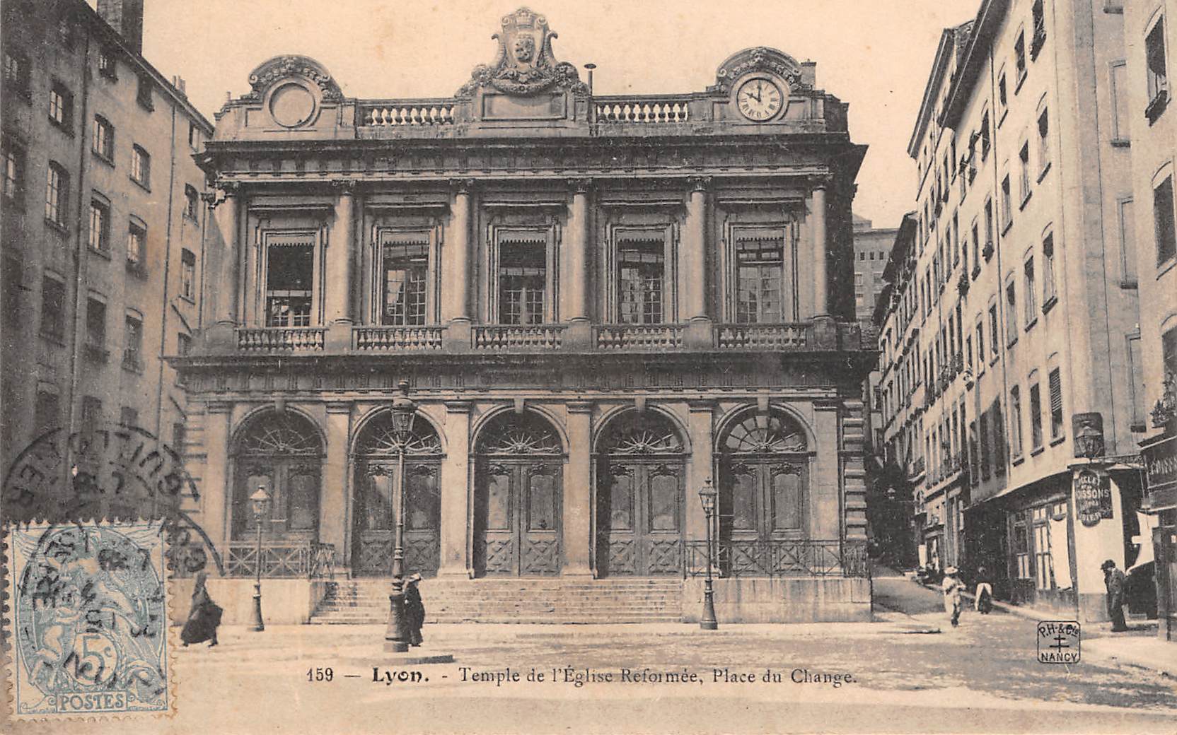 Carte postale ancienne Lyon - le Temple de l'église réformée. 