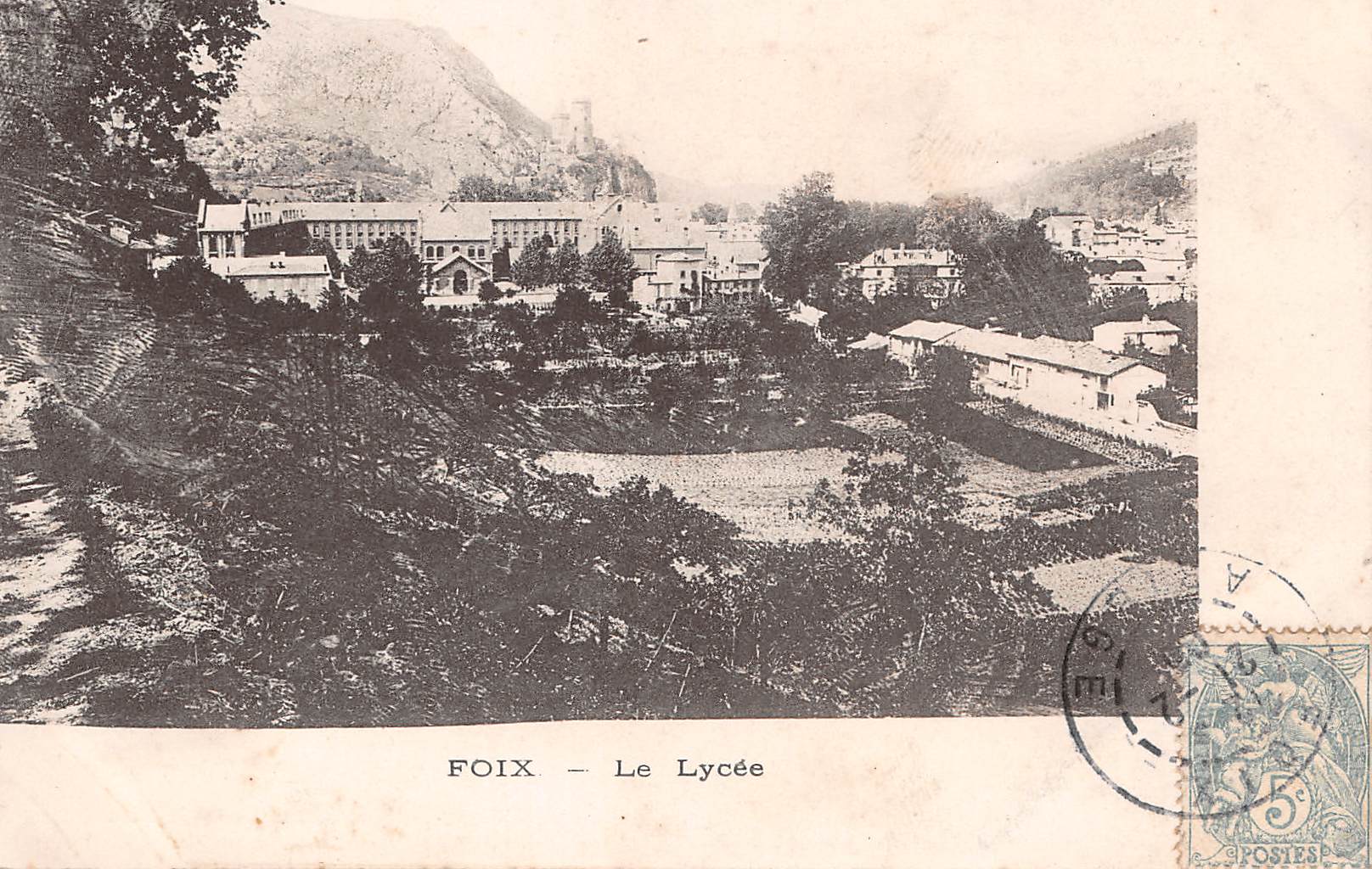 Carte postale ancienne - Foix - le lycée. 