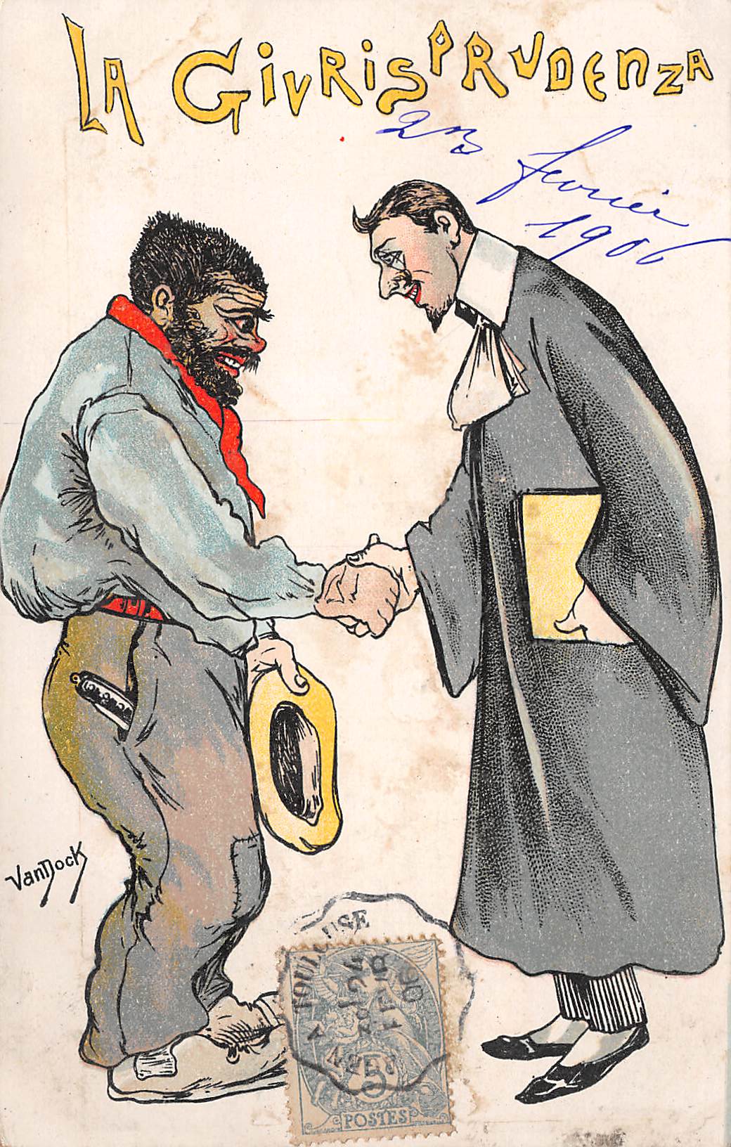 Carte postale ancienne - illustrateur, la GIURISPRUDENZA par VanDock