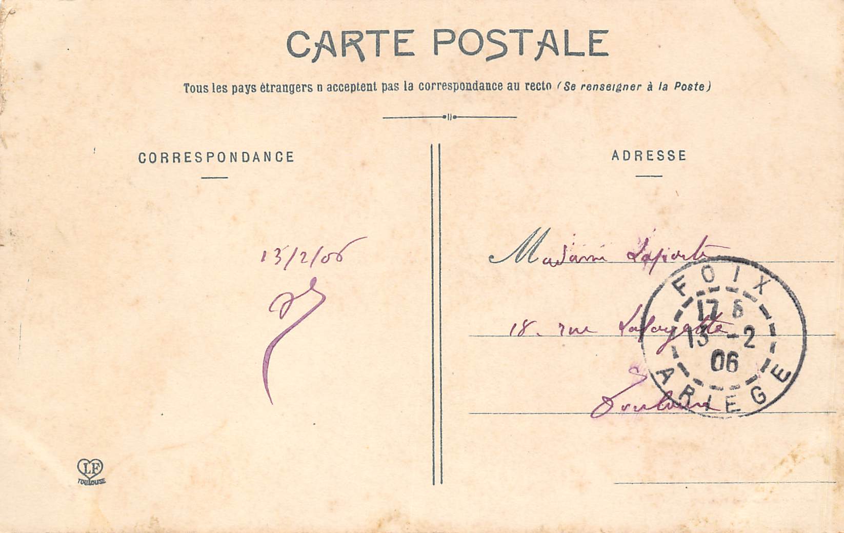 Carte postale ancienne - Foix, le rocher et le château 