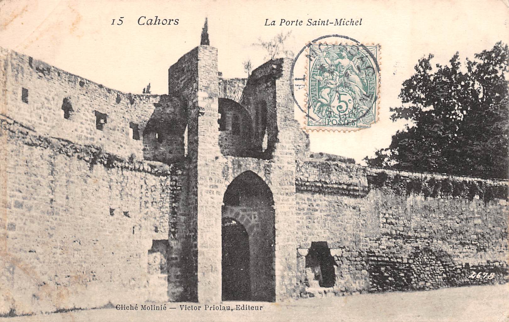 Carte postale ancienne - Cahors, la porte Saint Michel