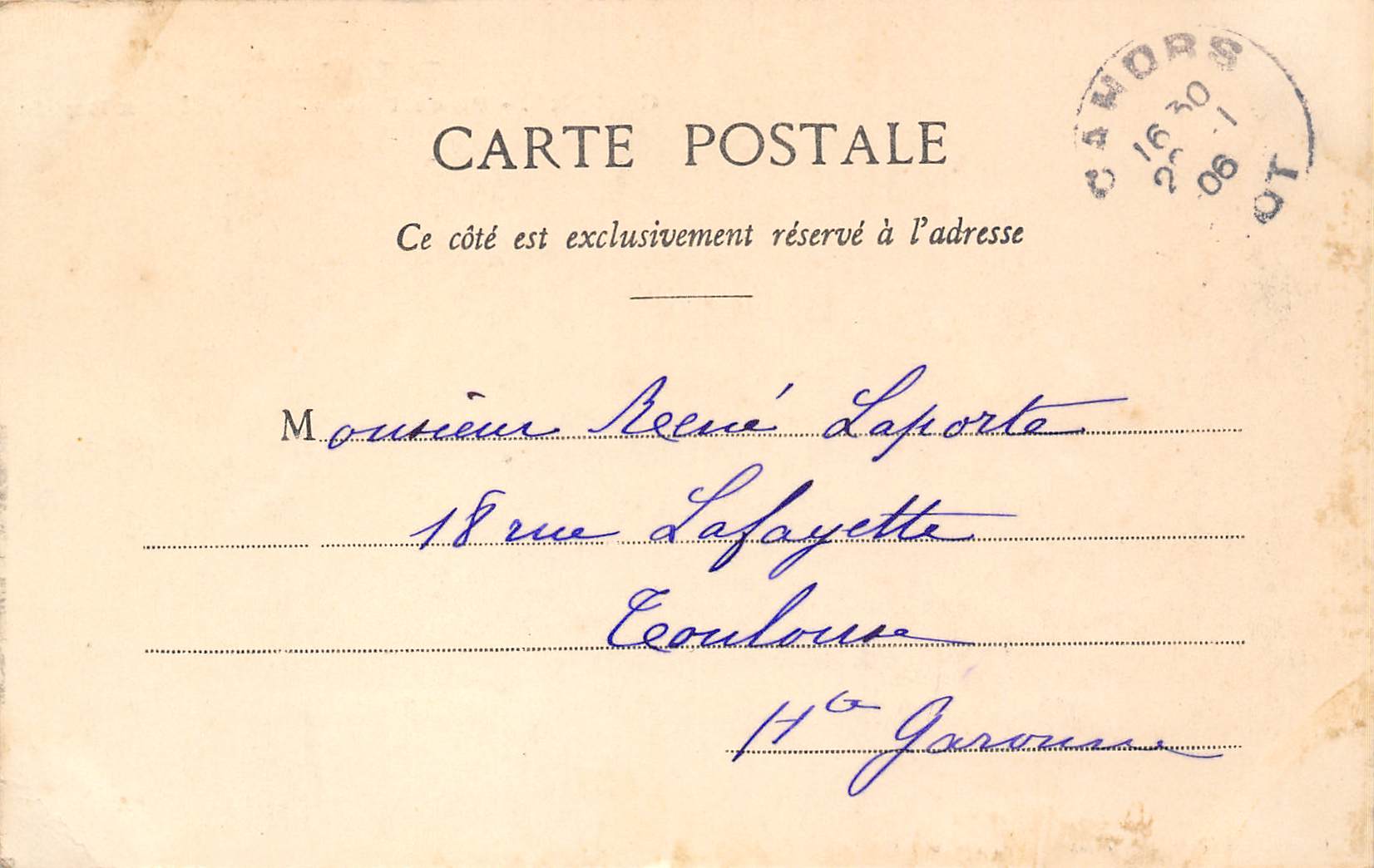 Carte postale ancienne - Cahors, la place Thiers, le marché aux bœufs