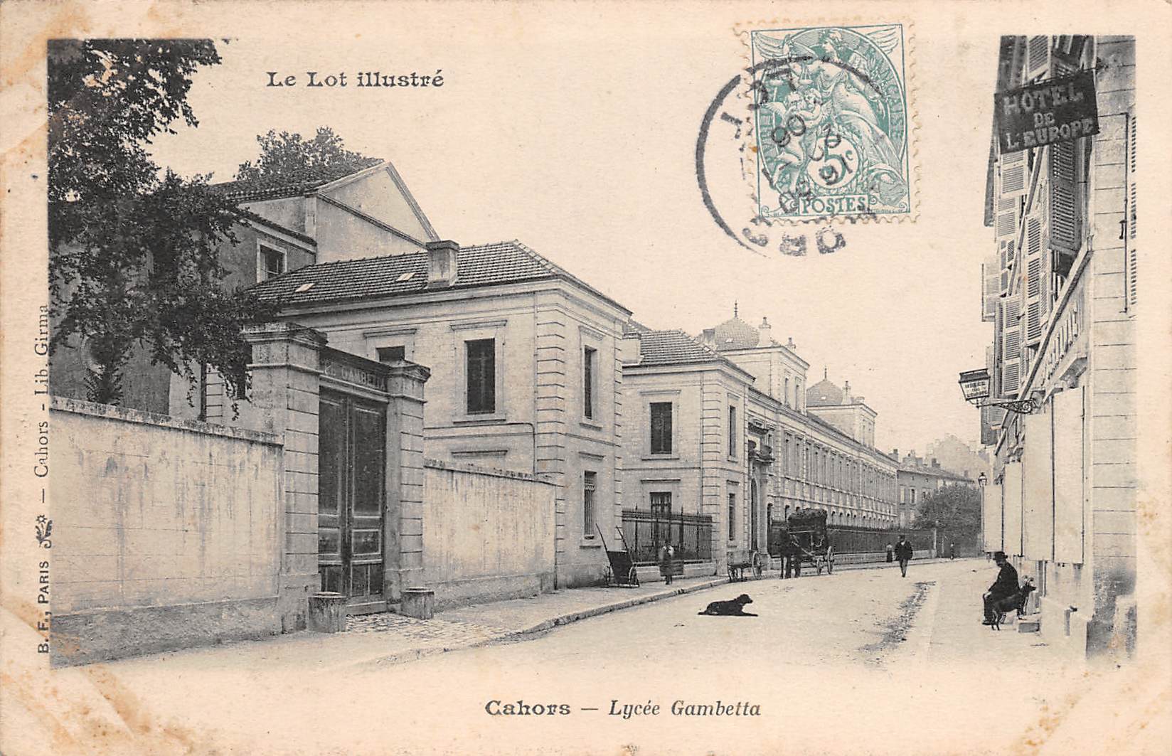 Carte postale ancienne - Cahors, le lycée Gambetta 