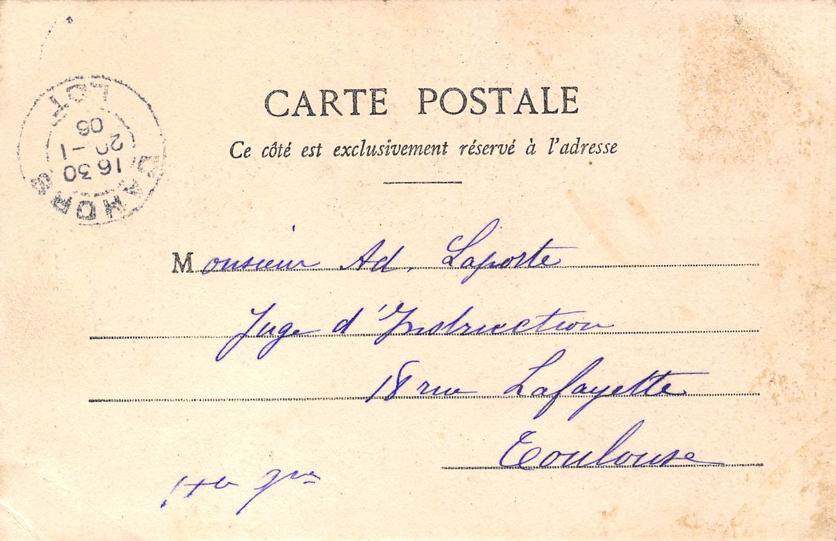 Carte postale ancienne - Cahors, Mont d'Angely et pont du chemin de fer