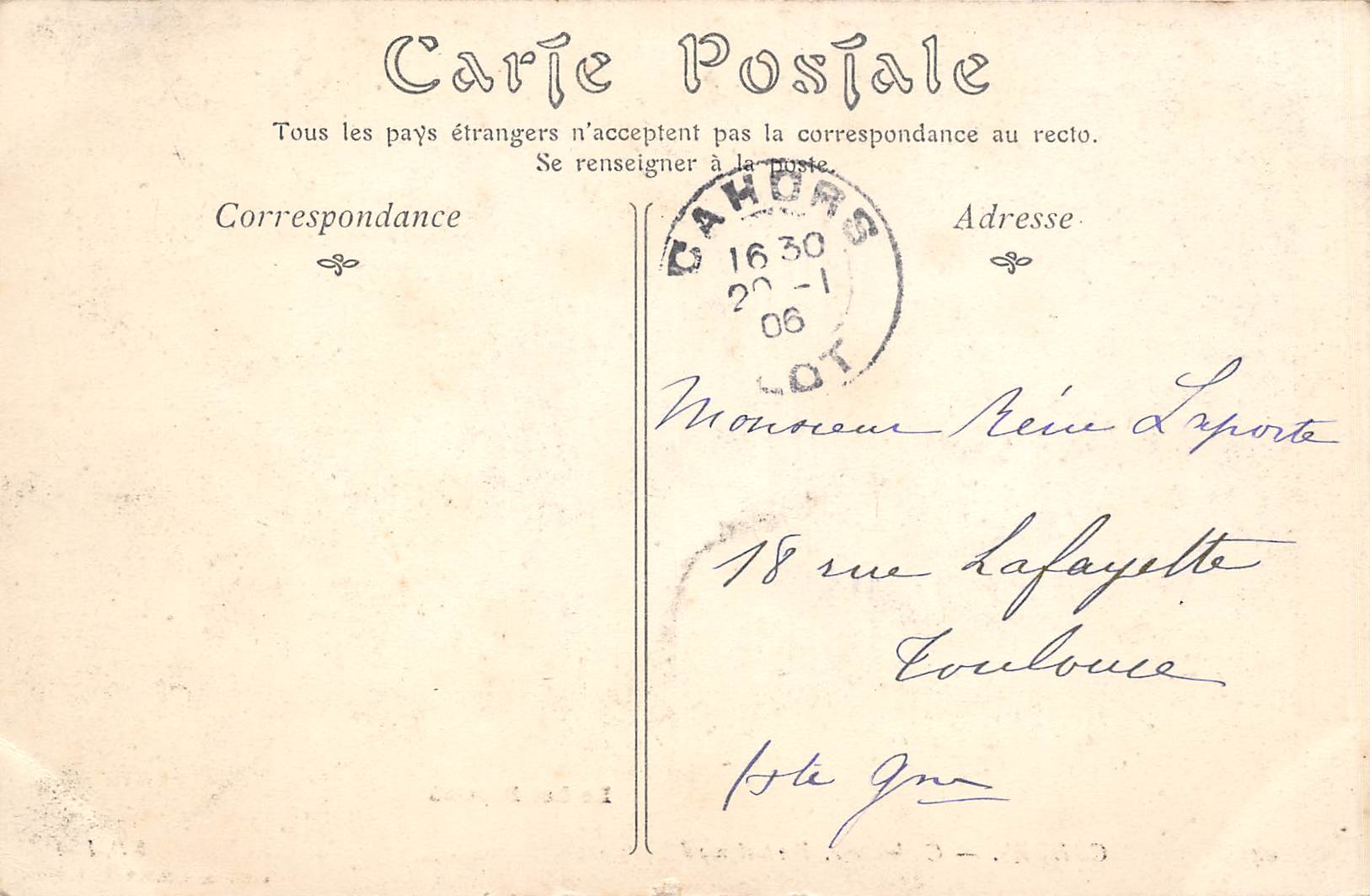 Carte postale ancienne - Cahors, Cathédrale le portail nord