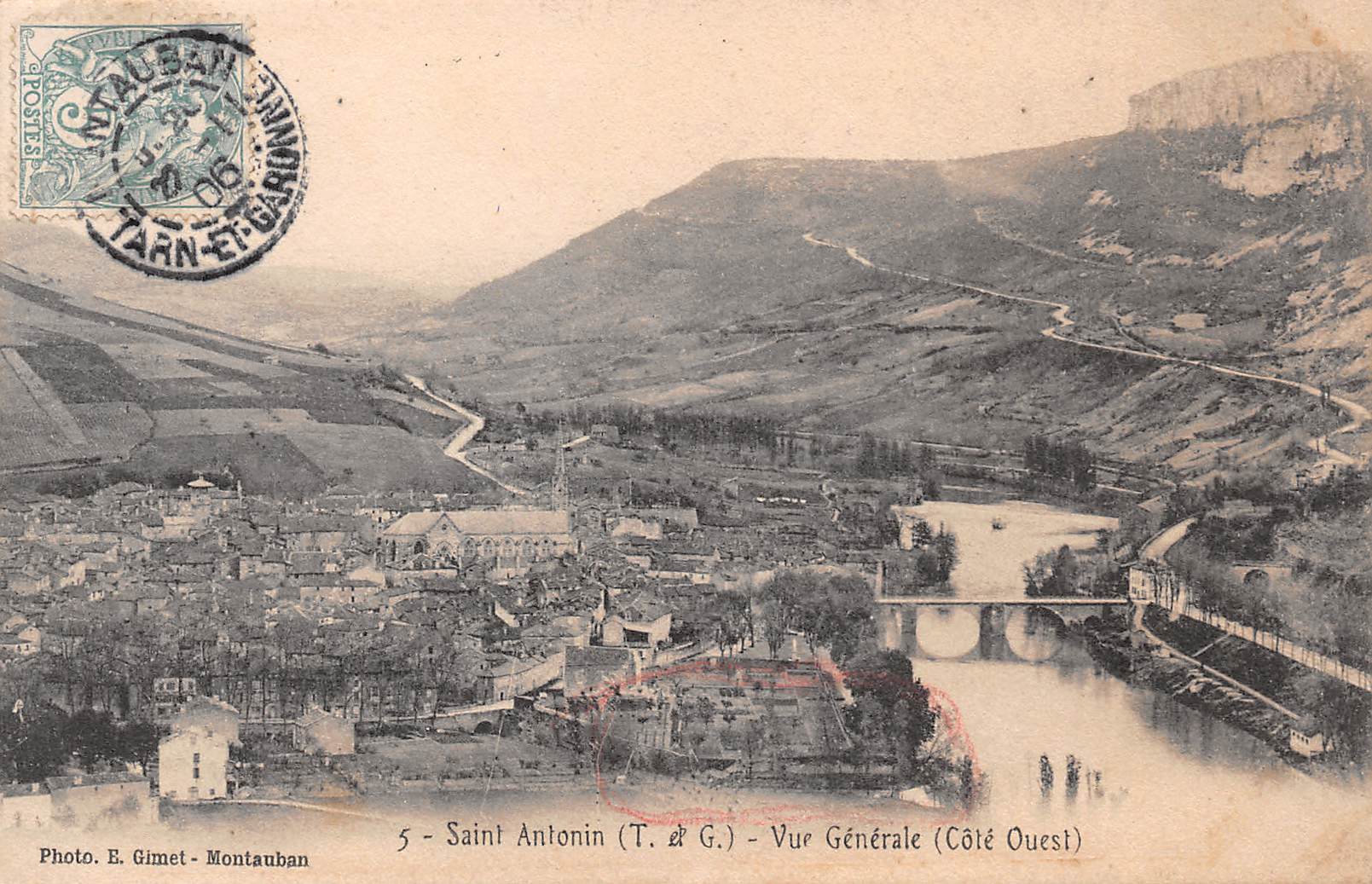 Carte postale ancienne - Saint Antonin (Tarn & Garonne) Vue générale