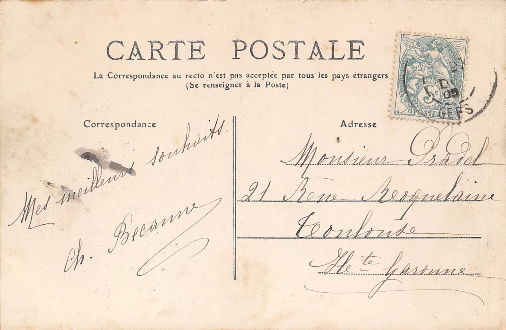 Carte postale ancienne - Lombez (Gers) Panorama sud 