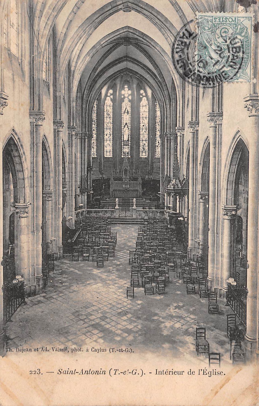Carte postale ancienne - Saint Antonin (Tarn et Garonne) intérieur de l'Église