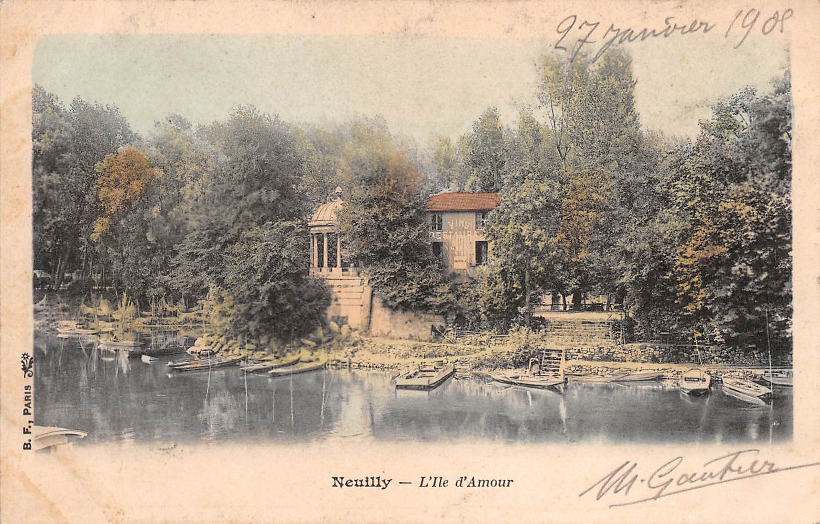 Carte postale ancienne - Neuilly, l'Ile d'amour (92)