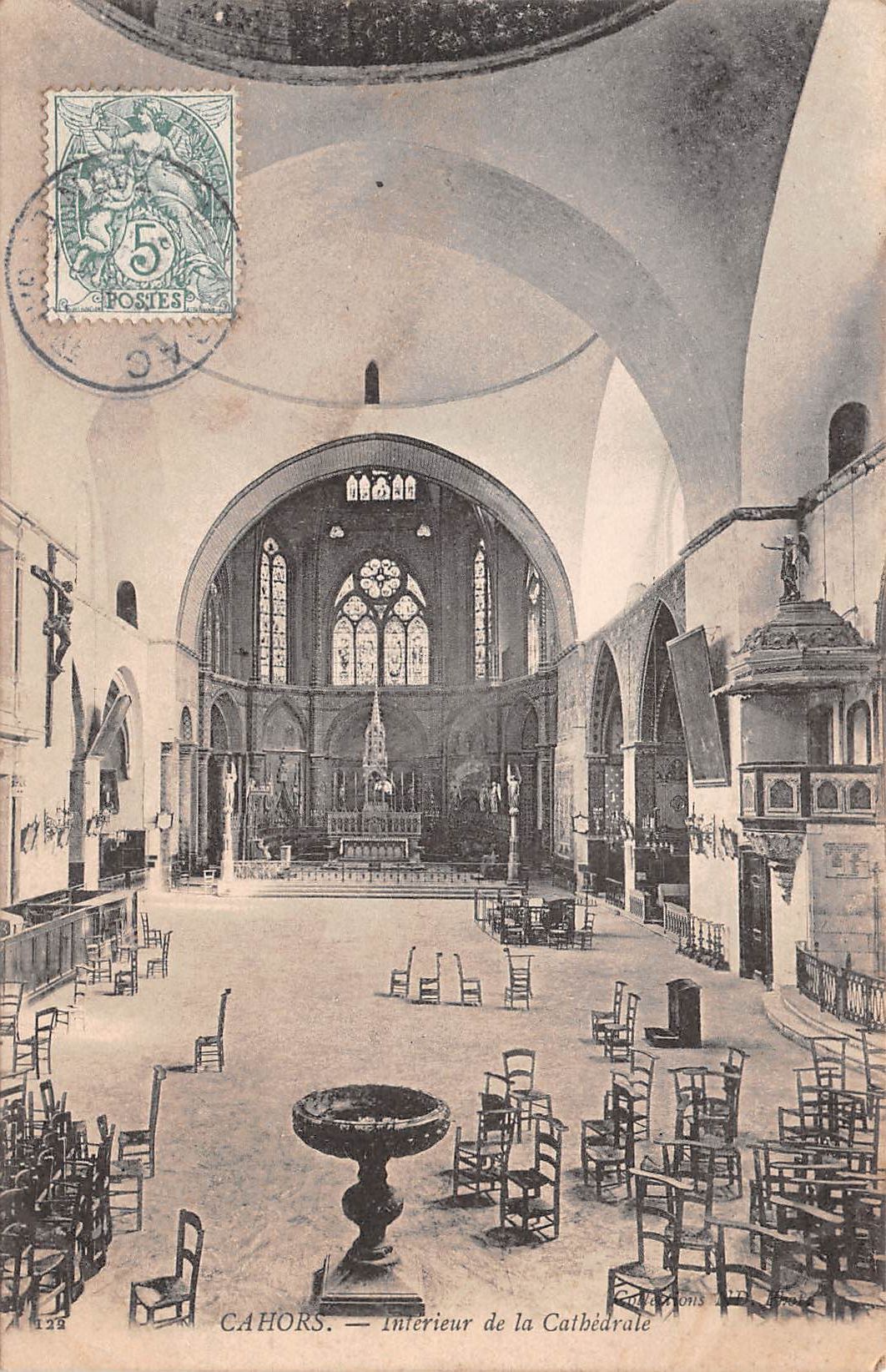 Carte postale ancienne - Cahors, intérieur de la cathédrale