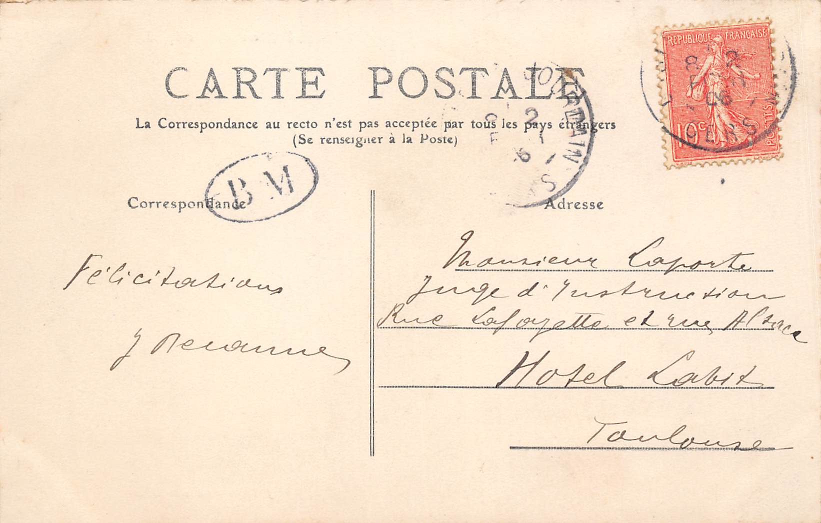 Carte postale ancienne - Lombez (Gers) Hôpital