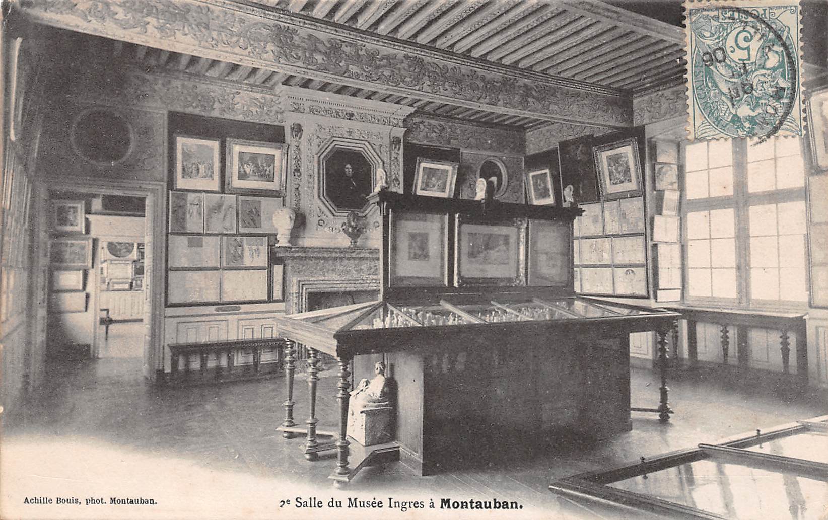 Carte postale ancienne - Salle du musée Ingres à Montauban