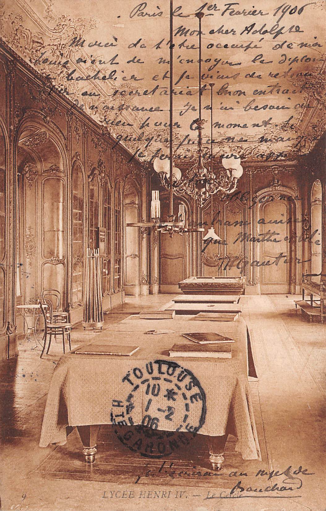 Carte postale ancienne - Paris, lycée Henri IV - Le cercle