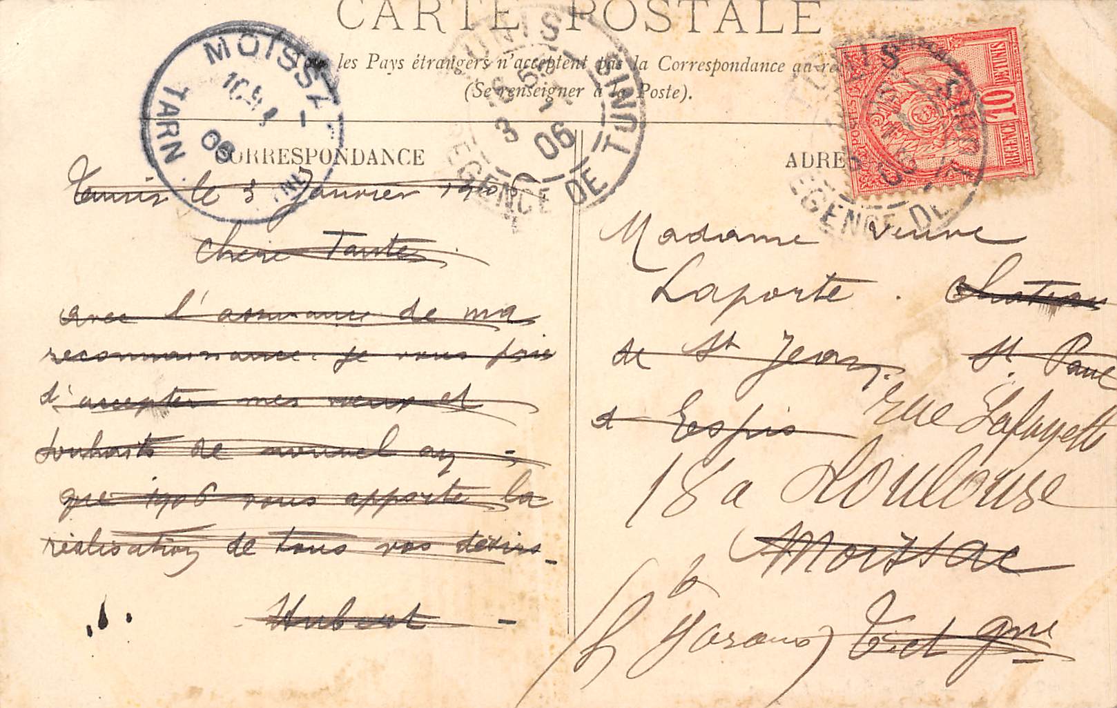 Carte postale ancienne - Tunis, Porte Bab-el-Khadra