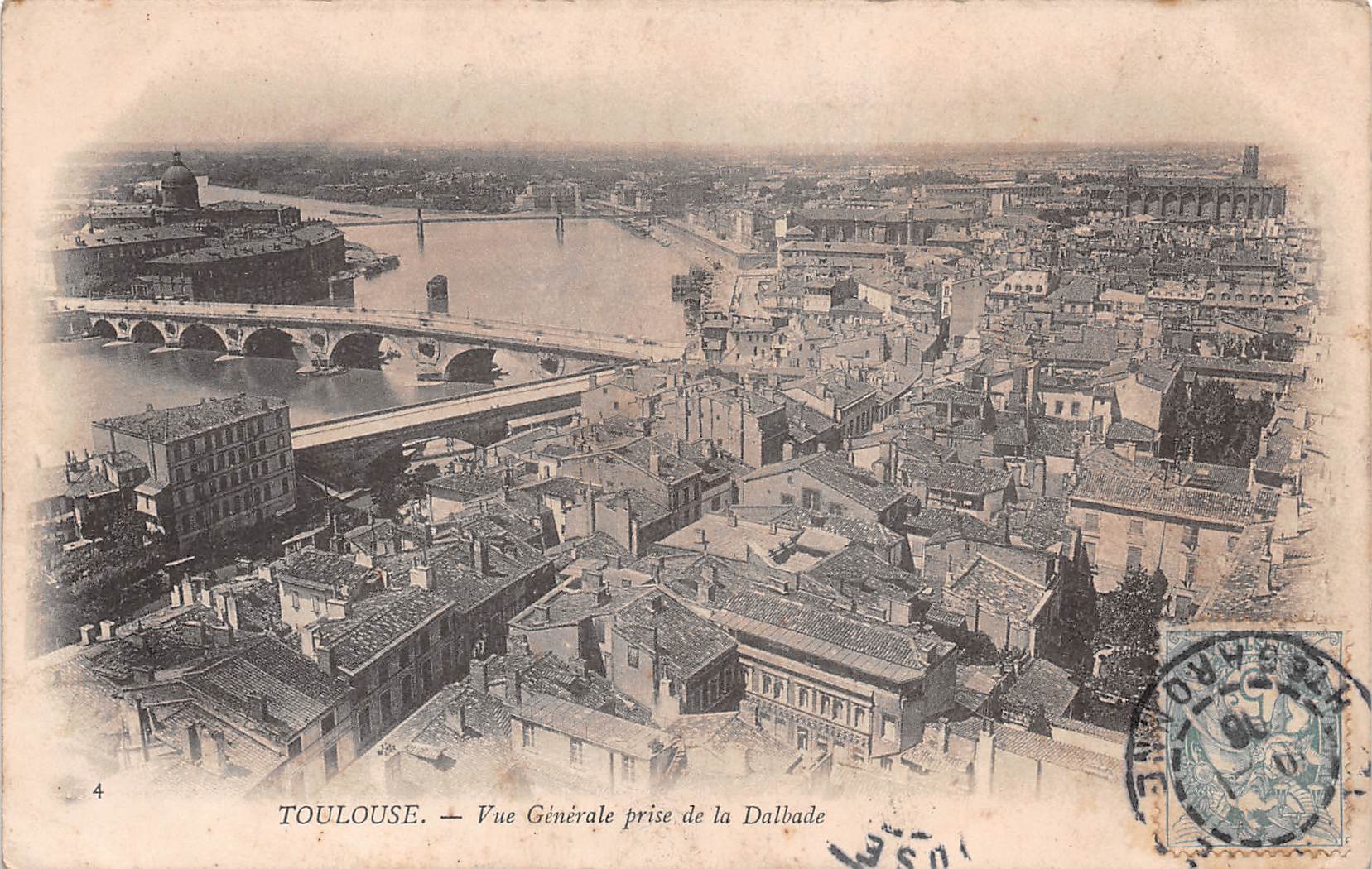 Carte postale ancienne - Toulouse, Vue générale prise de la Dalbade