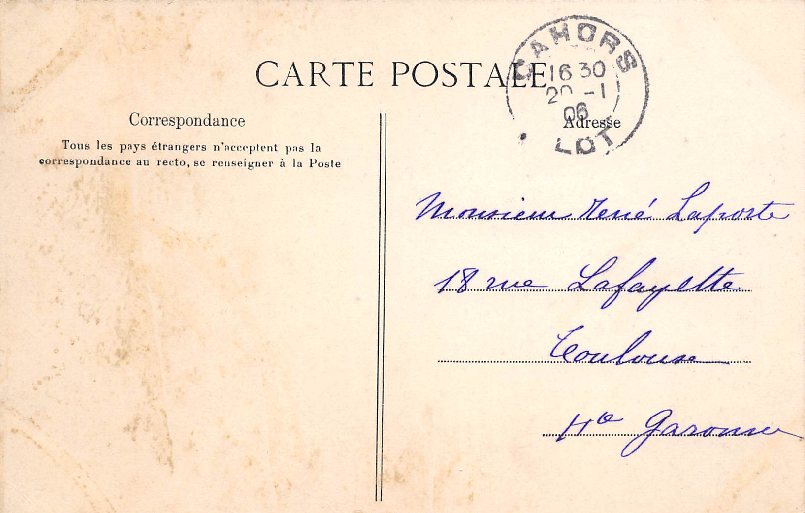 Carte postale ancienne - Cahors, vue générale prise du Mont-Saint Cyr