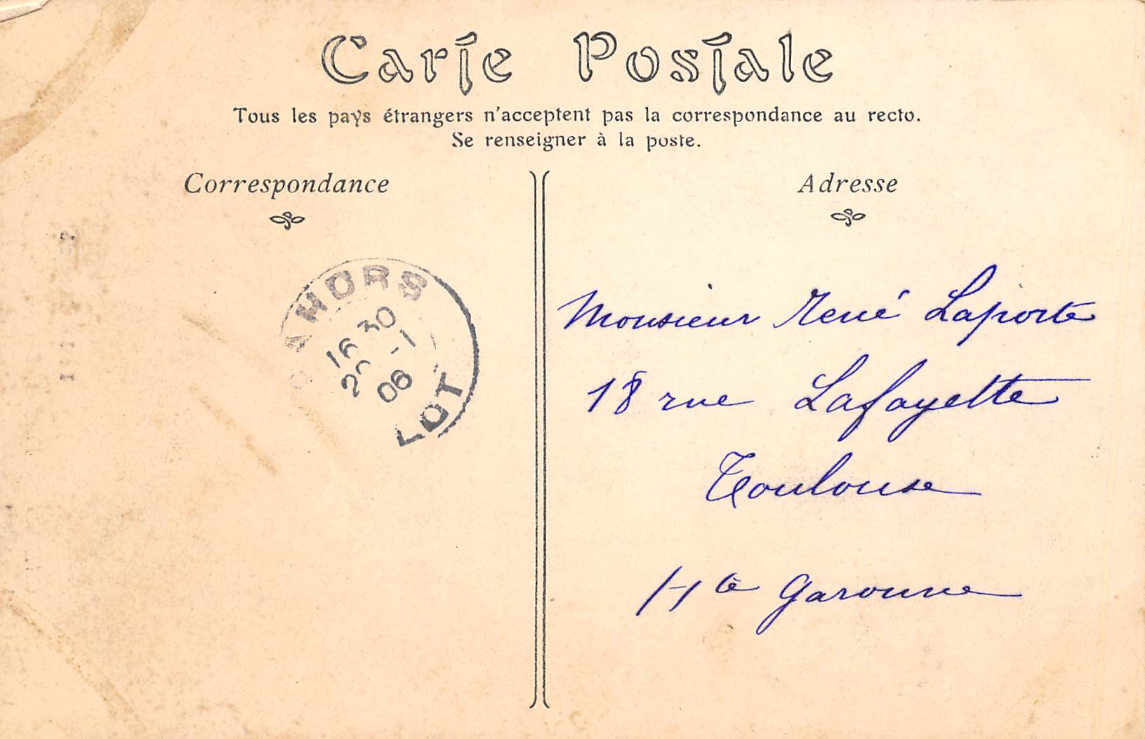 Carte postale ancienne - Cahors, Vieille maison Sainte Catherine
