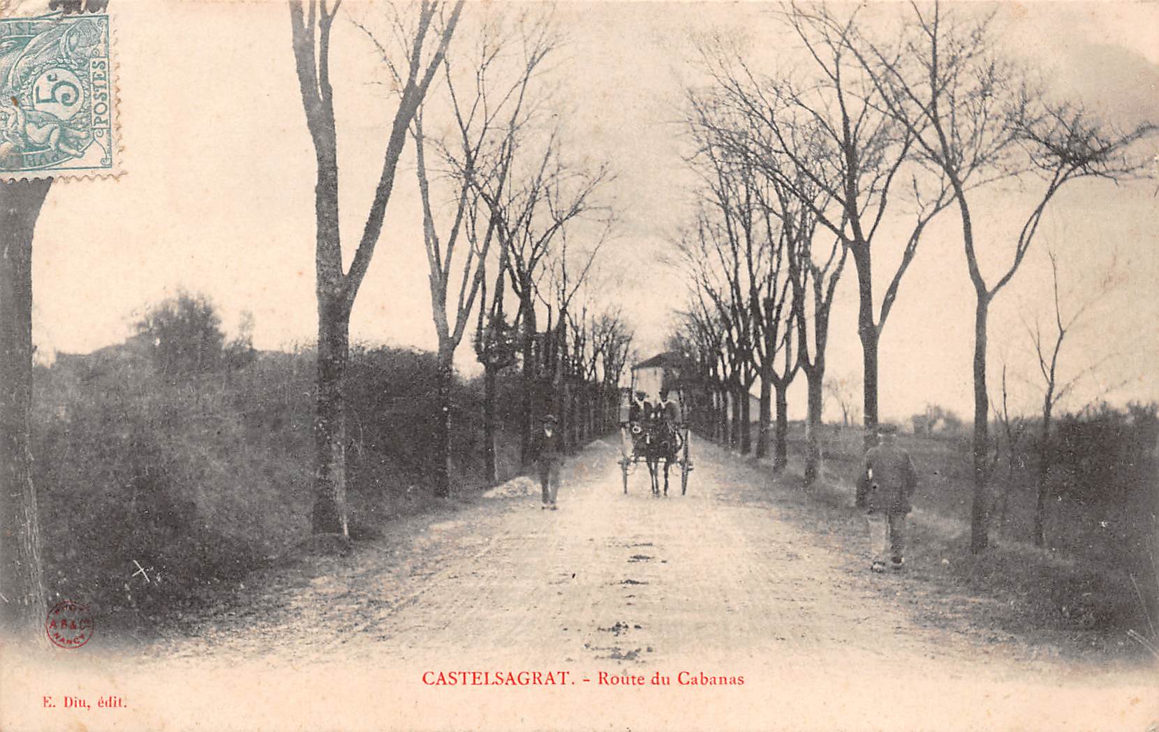 Carte postale ancienne - Castelsagrat - route du cabanas