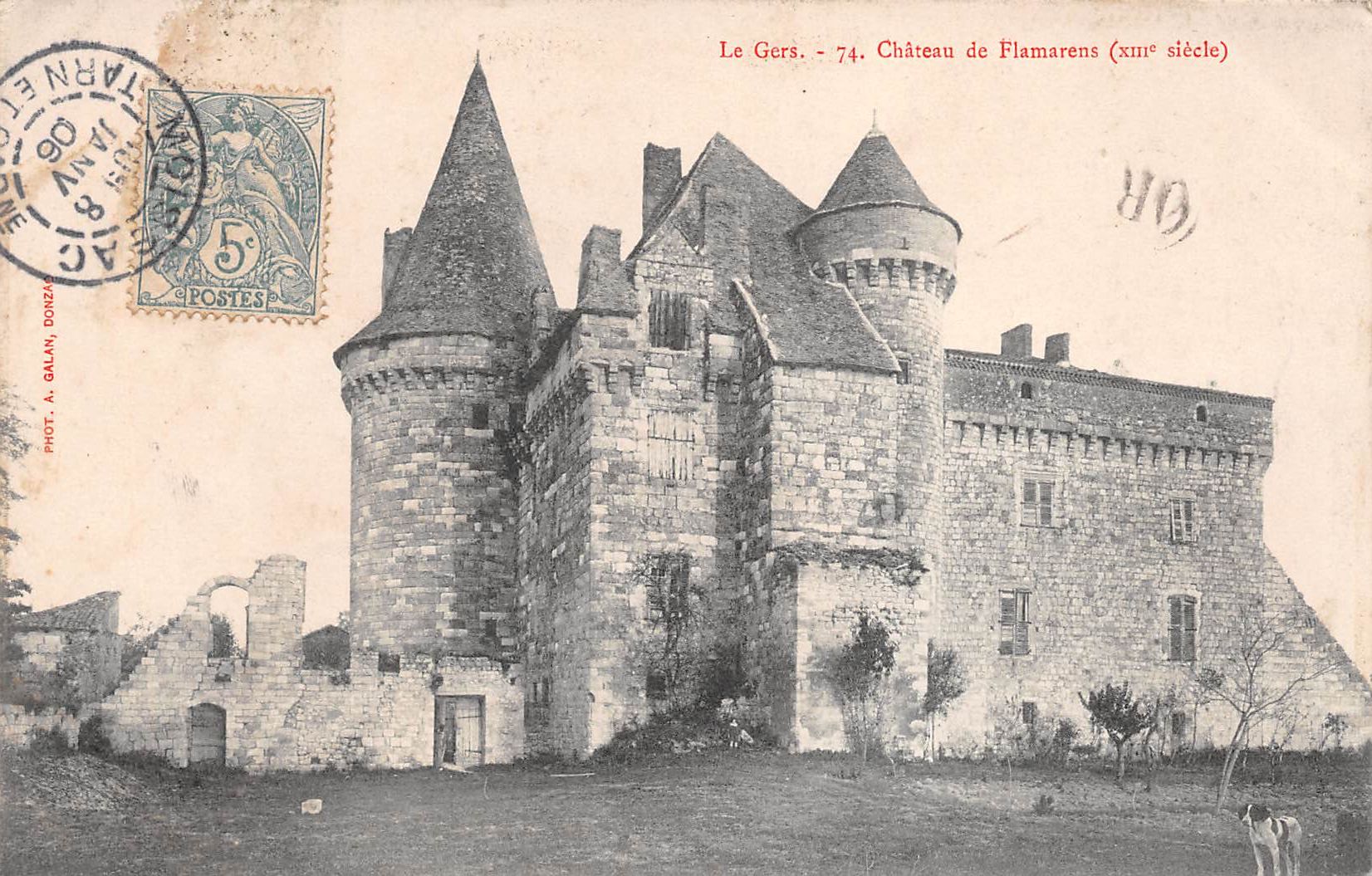 Carte postale ancienne - Le Gers, Château de Flamarens 