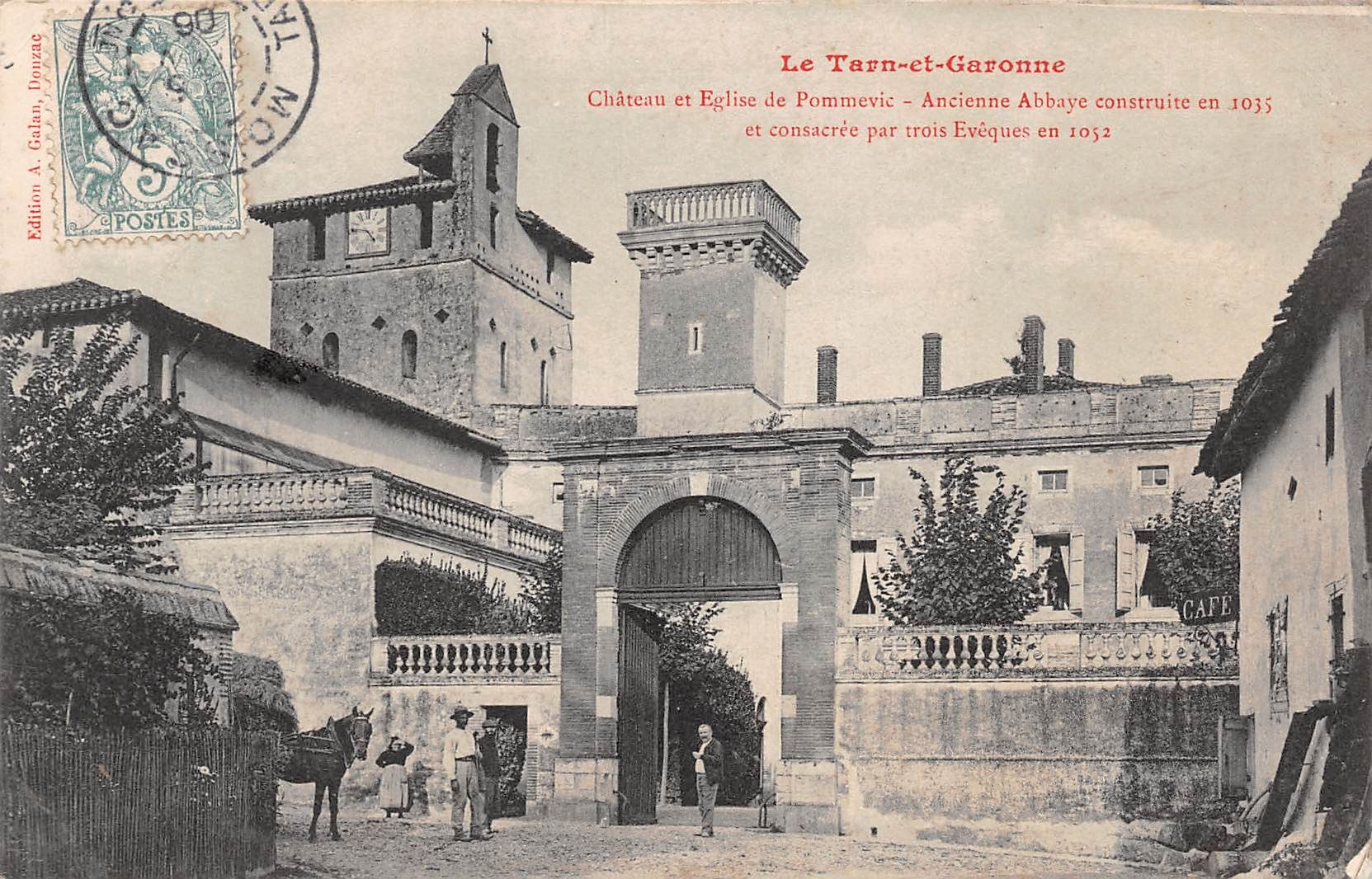 Carte postale ancienne - Pommevic, le château et l'église