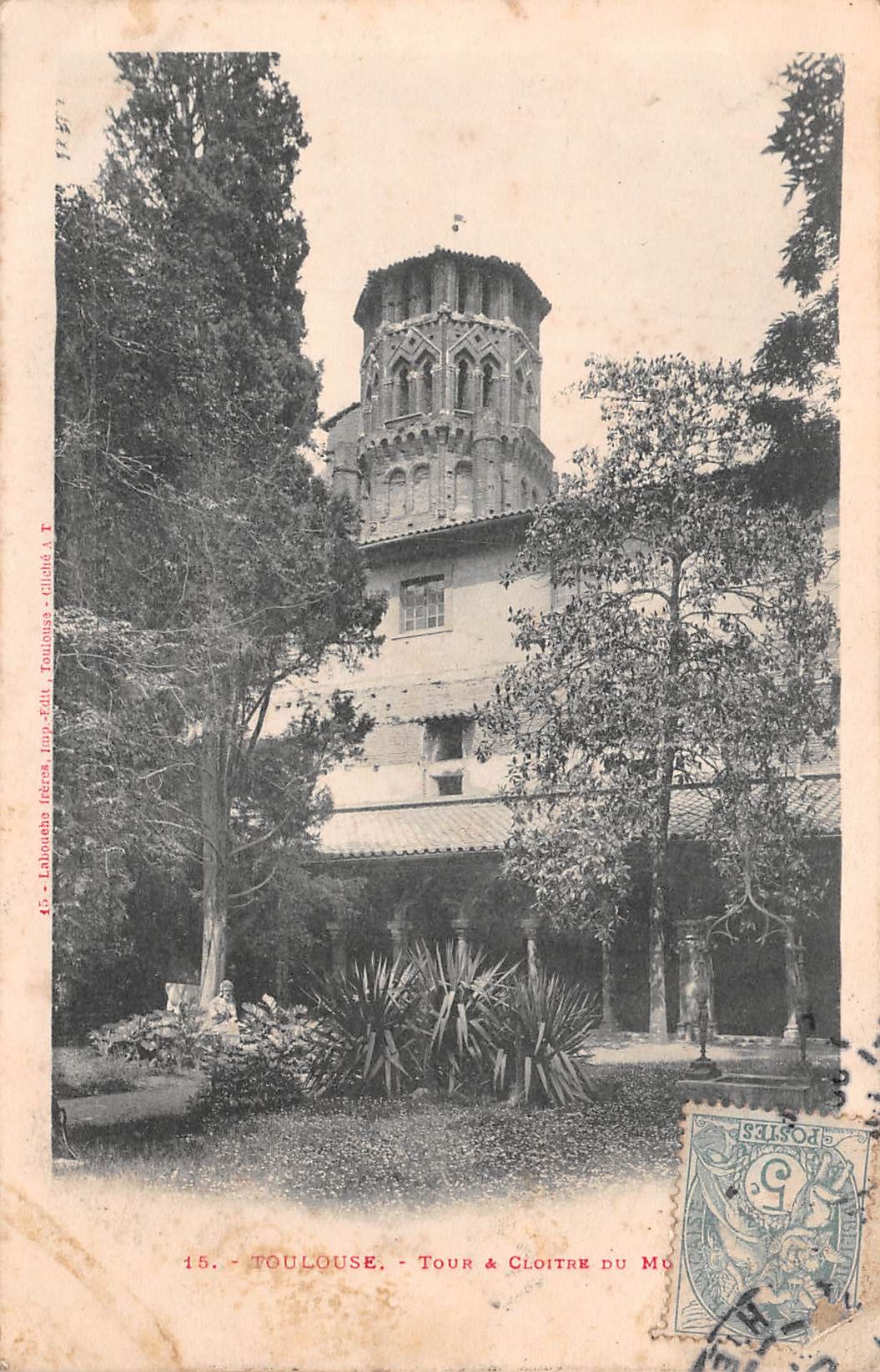 Carte postale ancienne - Toulouse, tour et cloître