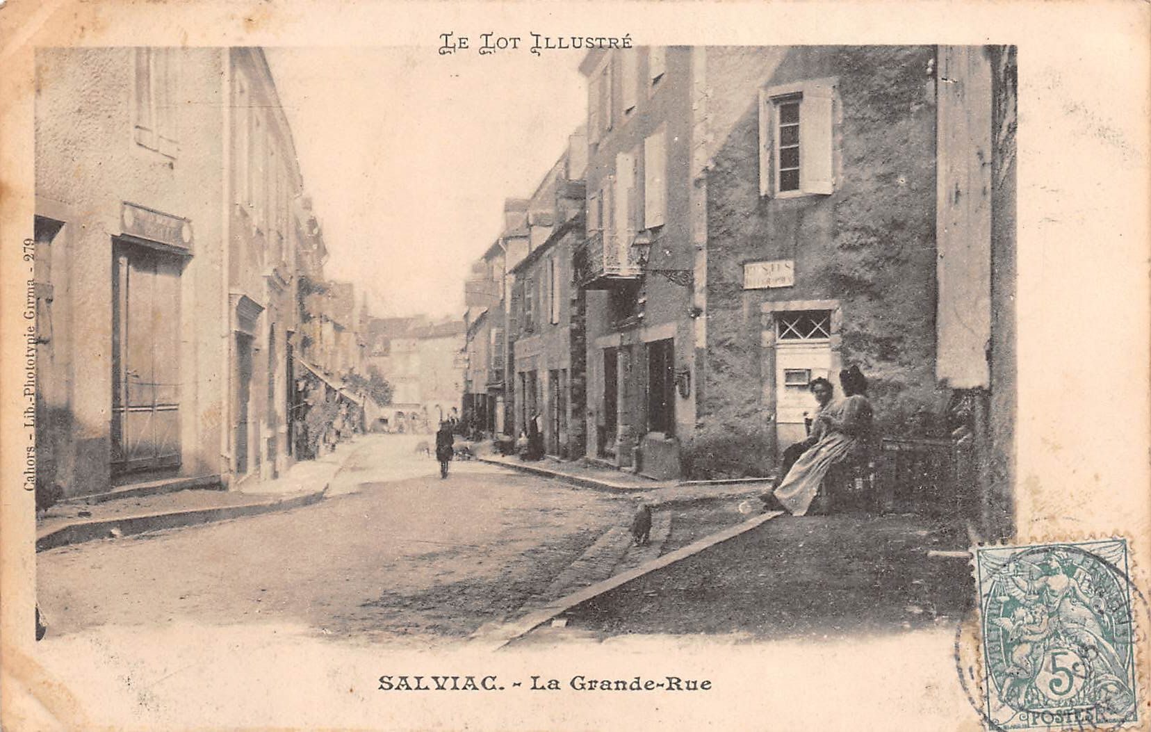 Carte postale ancienne - Salviac, la grand rue