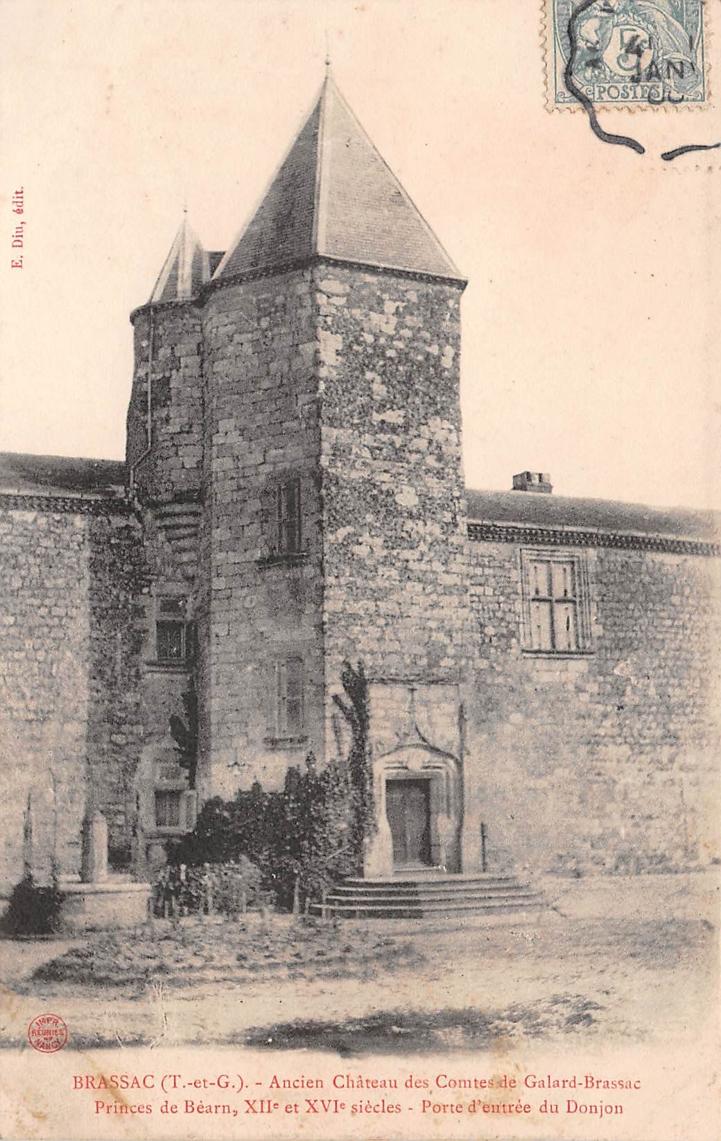 Carte postale ancienne - Brassac, ancien Château des Comtes Brassac