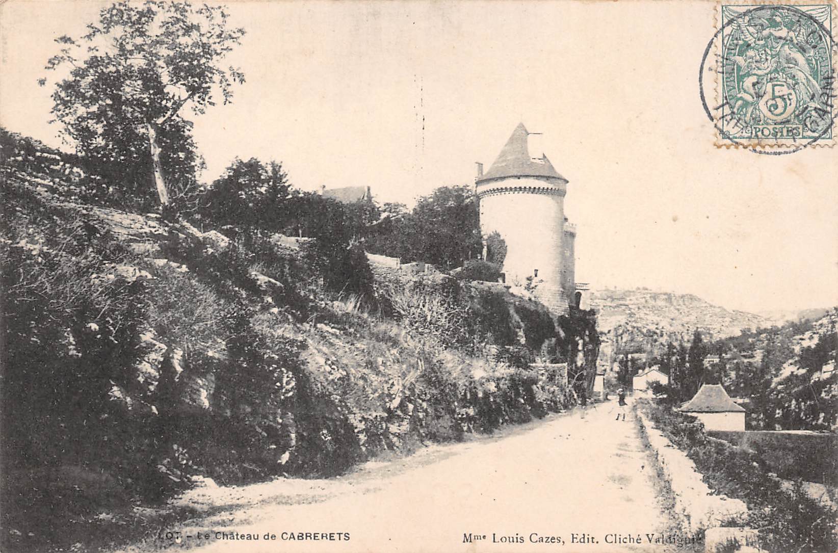 Carte postale ancienne - Cabrerets (le château) dans le Lot