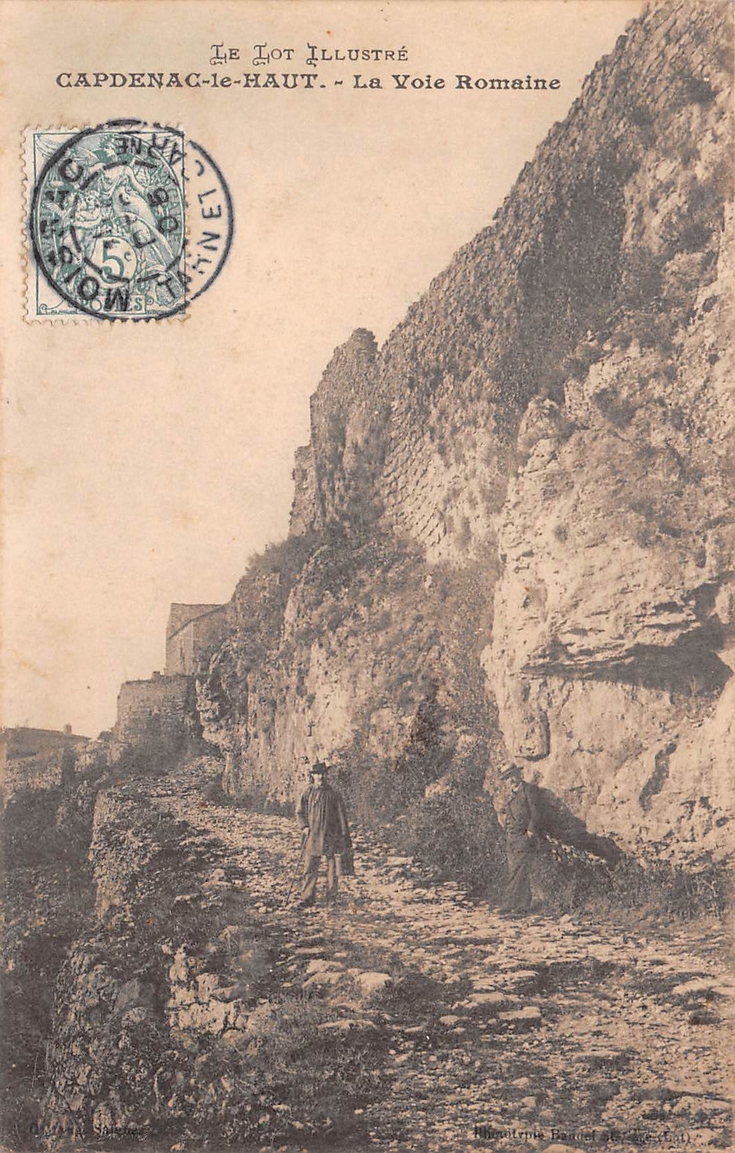 Carte postale ancienne - Capdenac le Haut, la voie romaine