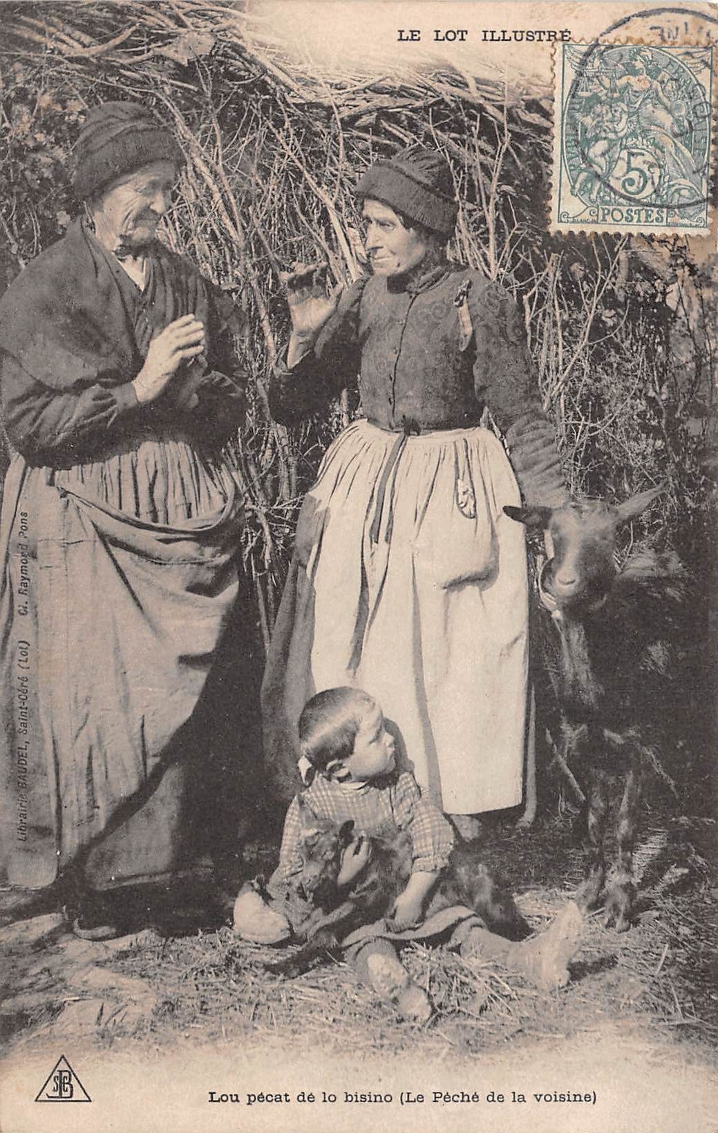 Carte postale ancienne - Les types du Tarn, le péché de la voisine