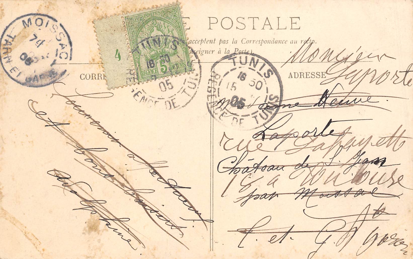 Carte postale ancienne - Tunis, Rue Sidi-el-Bechir
