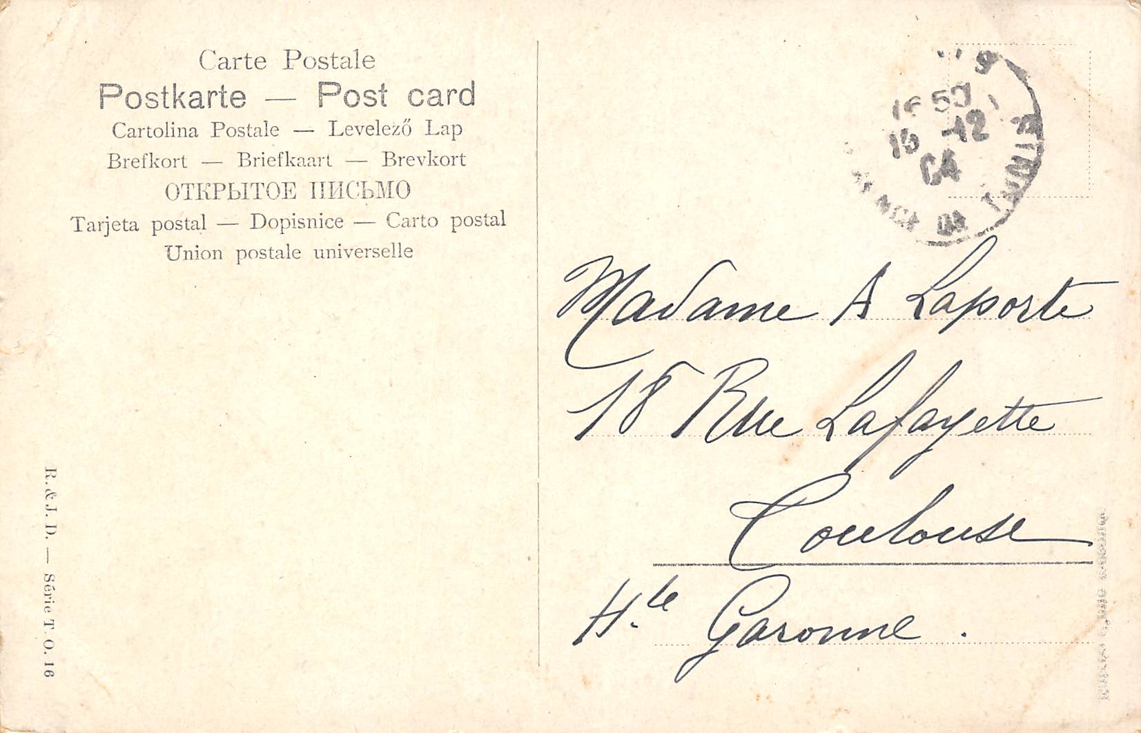 Carte postale ancienne - Tunis, entrée d'une mosquée