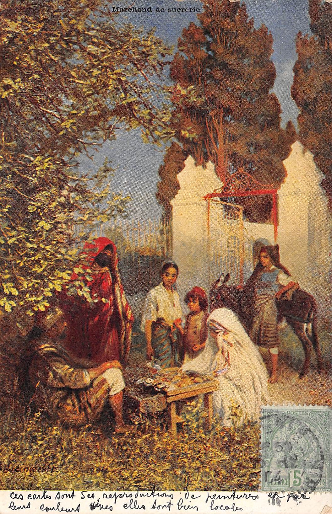 Carte postale ancienne - Tunis, le marchand de sucrerie
