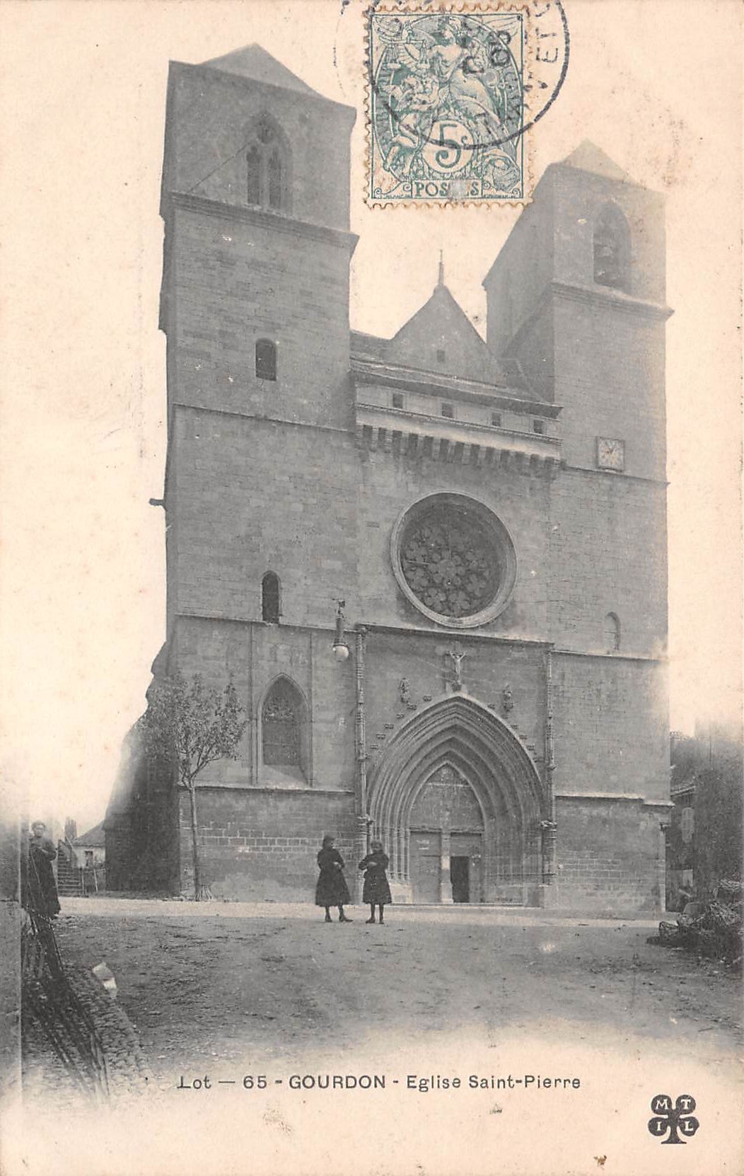 Carte postale ancienne - Gourdon, Église Saint Pierre