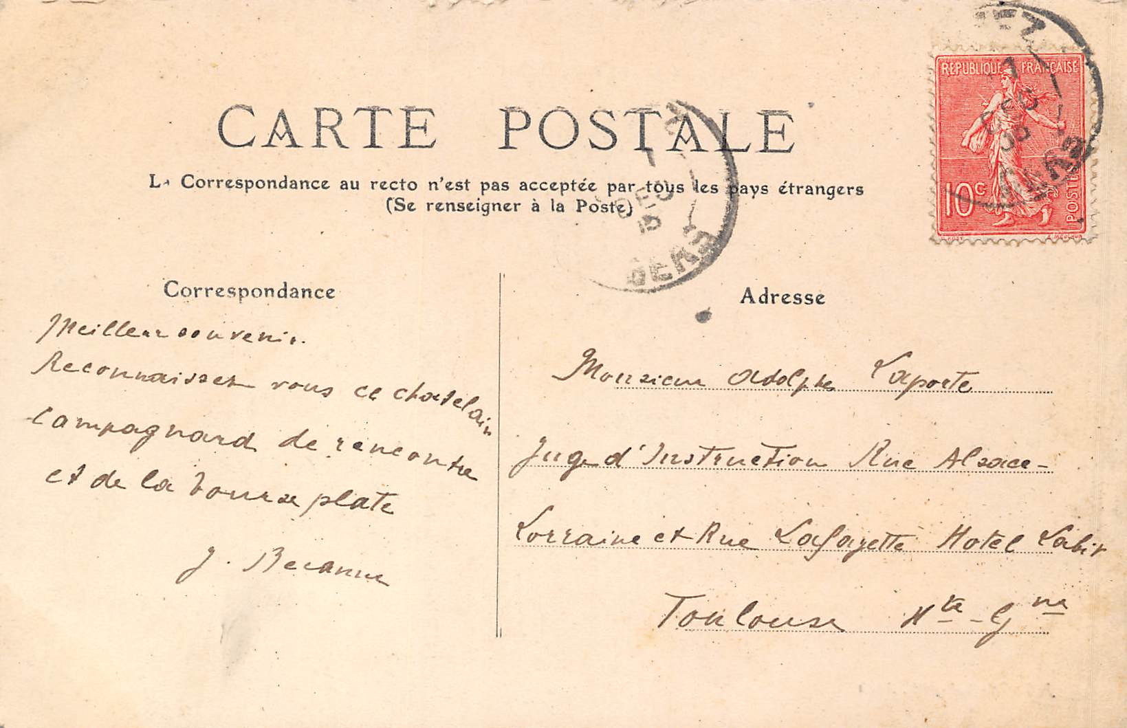Carte postale ancienne - Lombez, le château de Barbet 