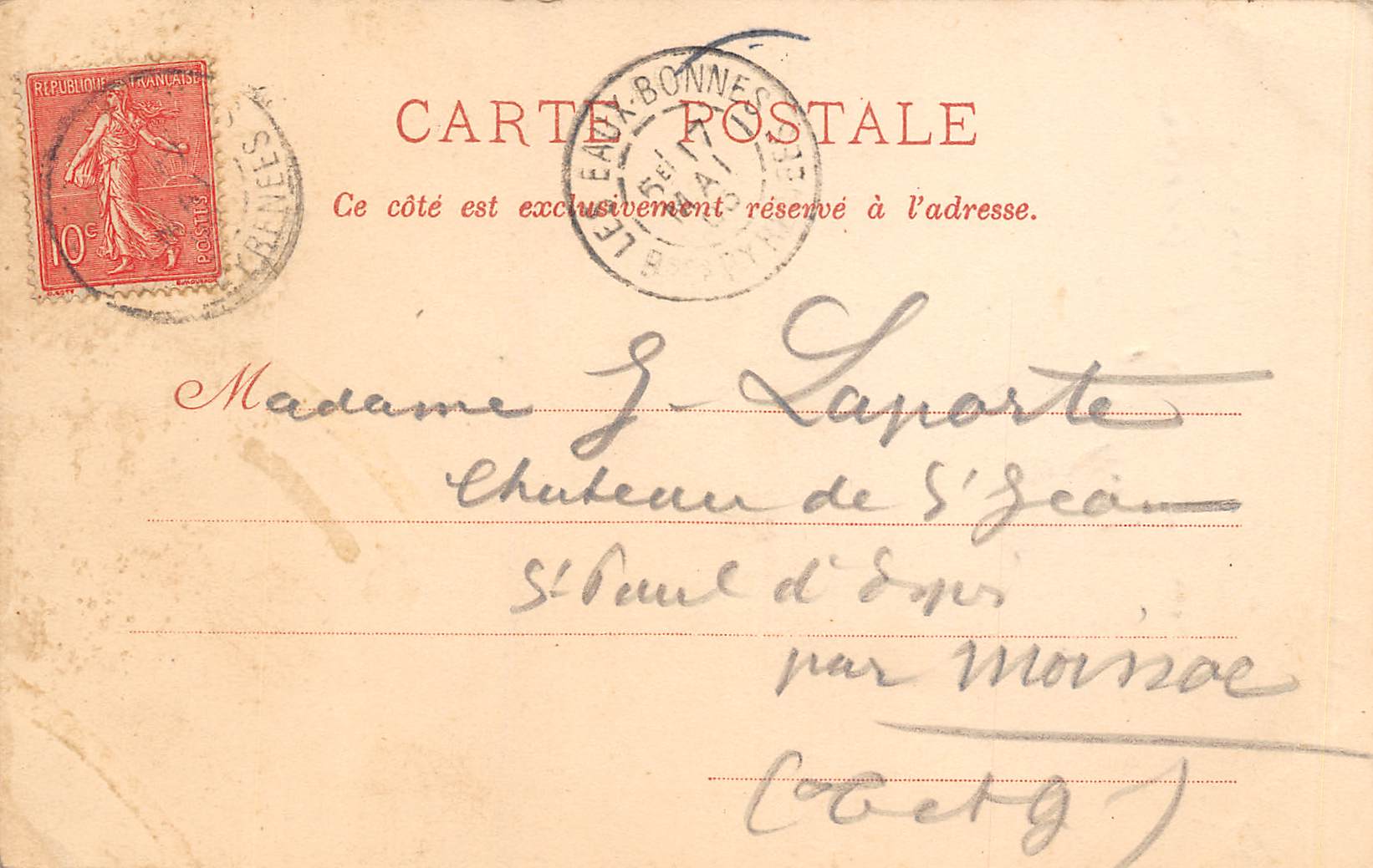 Carte postale ancienne - Eaux bonnes, vallée du Valentin 