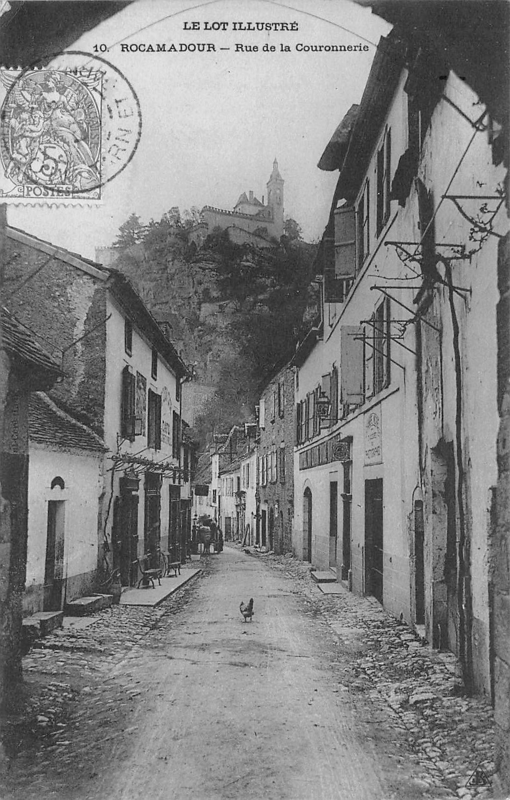 Carte postale ancienne - Rocamadour, la rue de la couronnerie