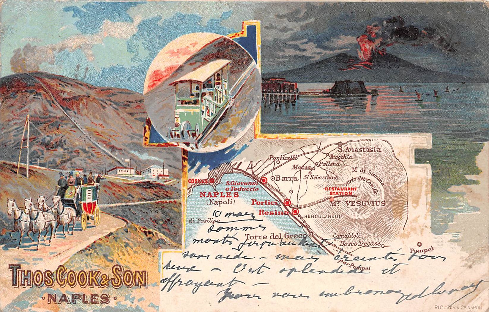 Carte postale ancienne - Italie, Naples carte publicitaire 
