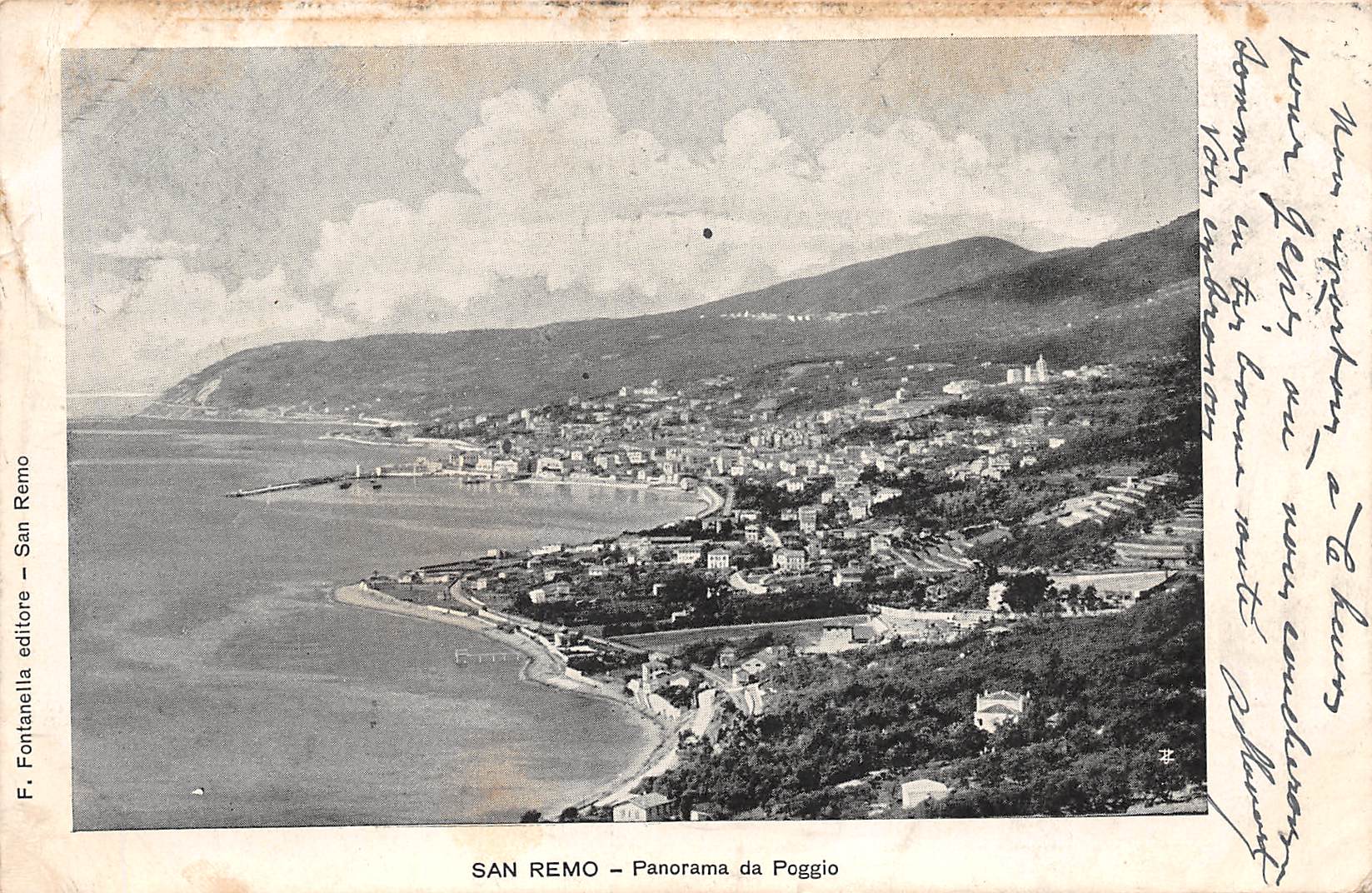 Carte postale ancienne - Italie, San Rémo. Panorama