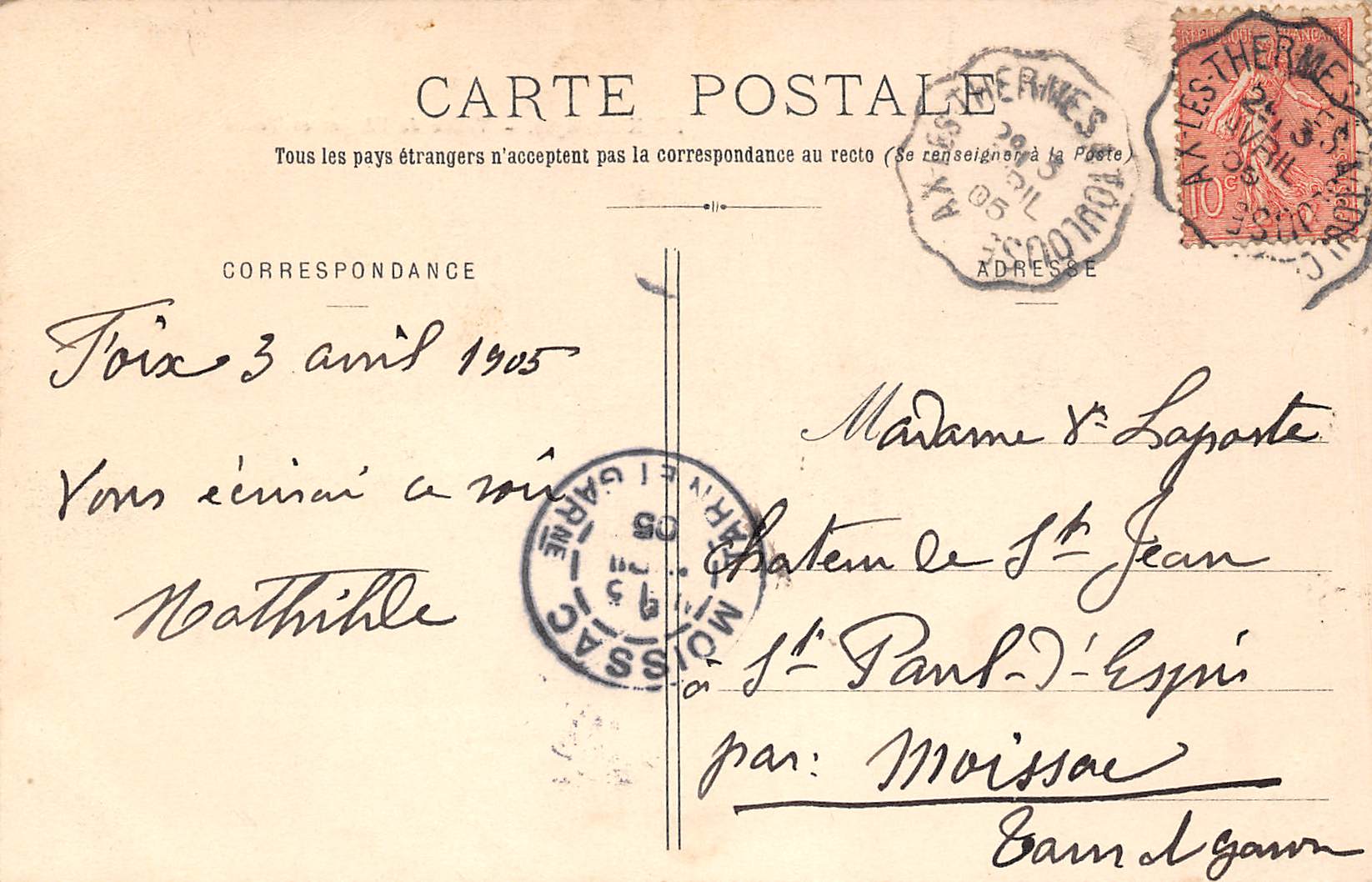 Carte postale ancienne - Foix, la vallée de l'Arget et Tours