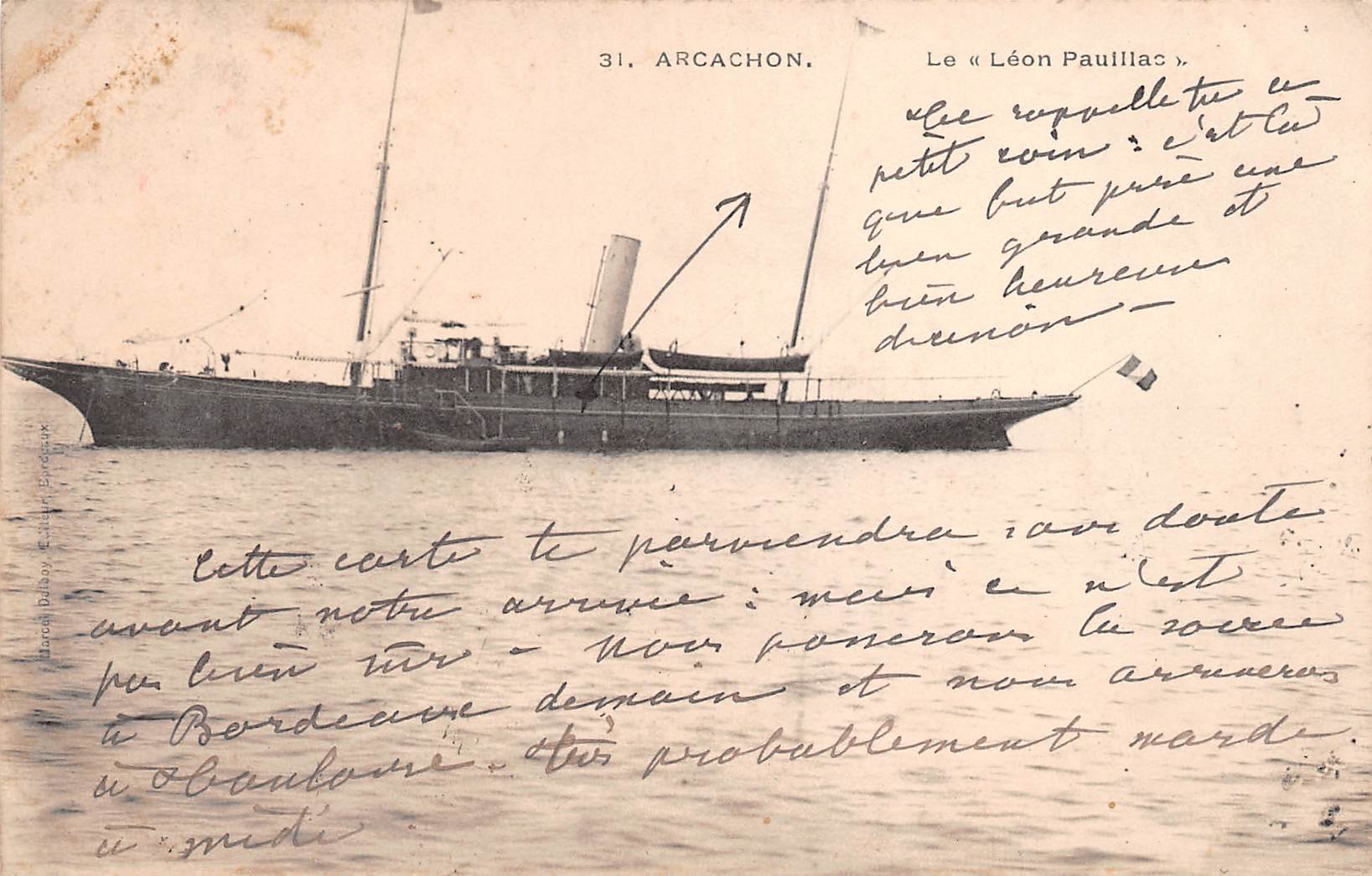 Carte postale ancienne - Marine Nationale, le Léon Pauillac