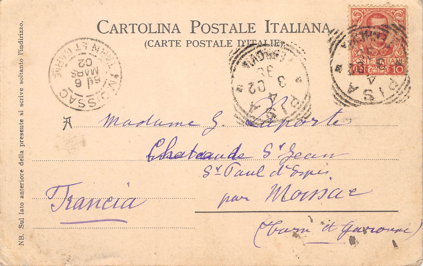 Carte postale ancienne - Italie, la tour de Pise (le campanile)