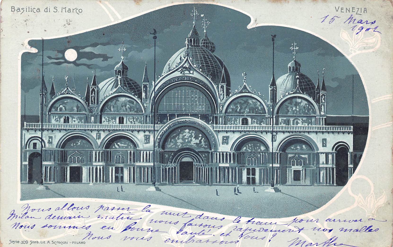 Carte postale ancienne - Italie - Venise, basilique Saint Marc